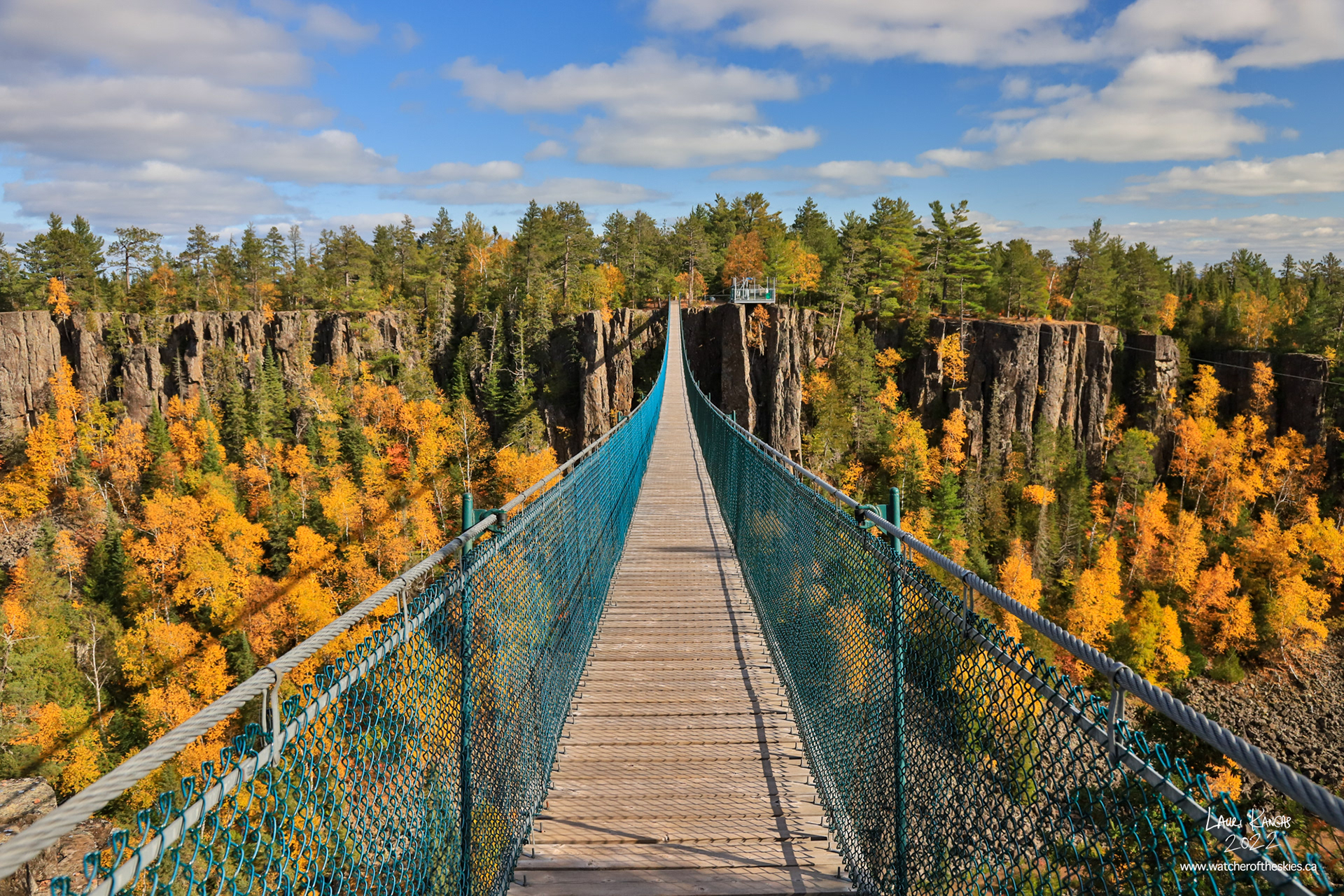 Autumn at the Eagle Canyon Suspension Bridges in Dorion, Ontario - October 7, 2022