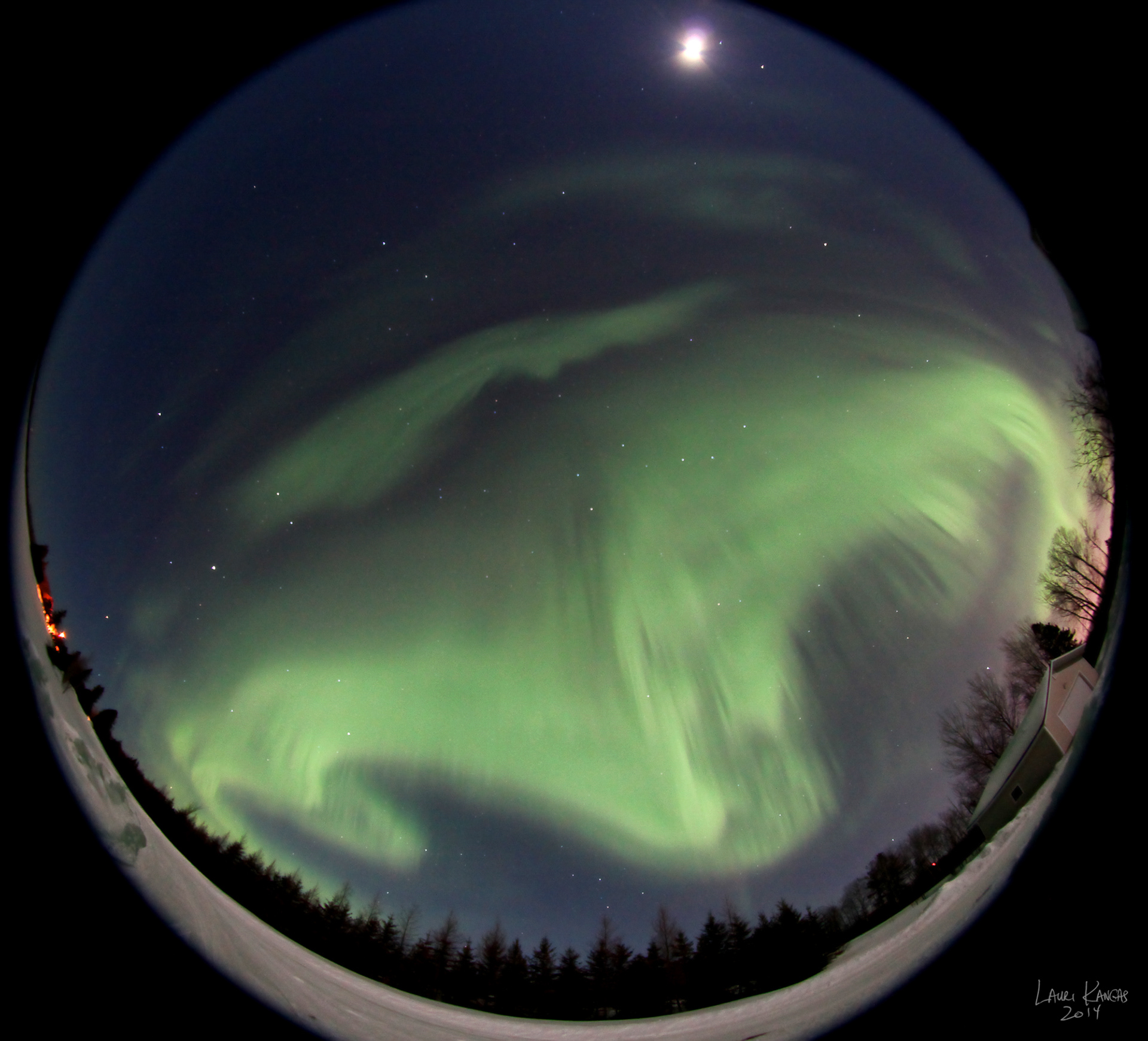Moon and Aurora - February 19, 2014