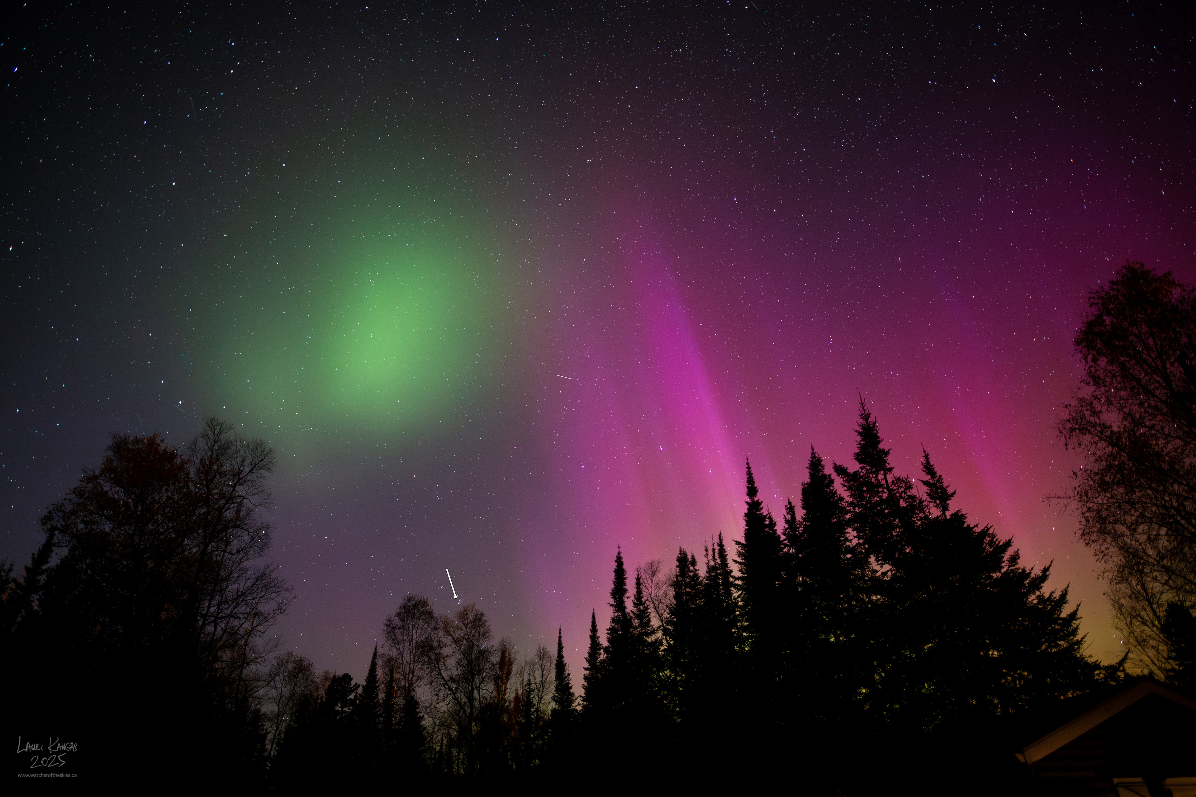 Location of Comet Lemmon during auroral outburst on October 18, 2025