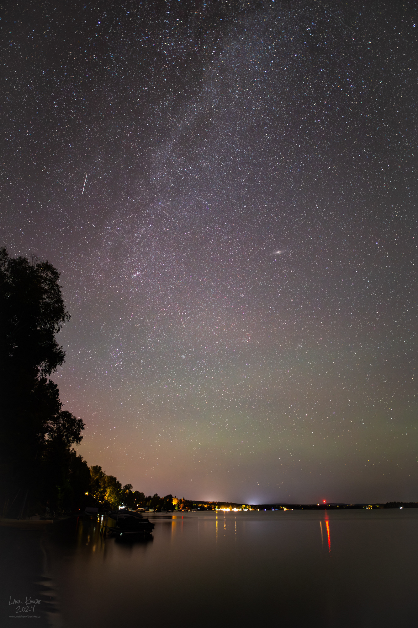 Andromeda Galaxy, Double Cluster and Airglow - Aug 29 2024