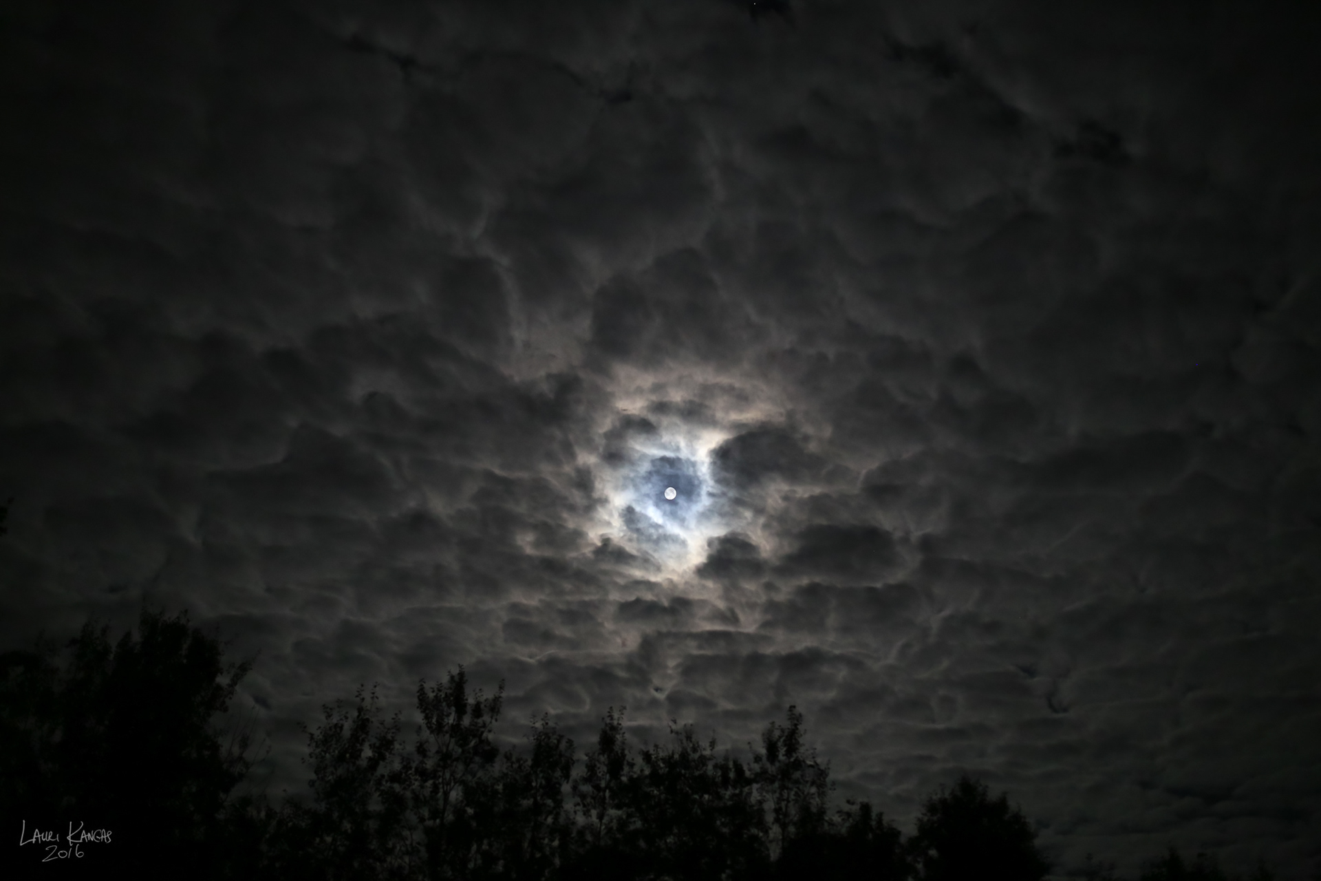 Harvest Moon and Clouds - September 14, 2016