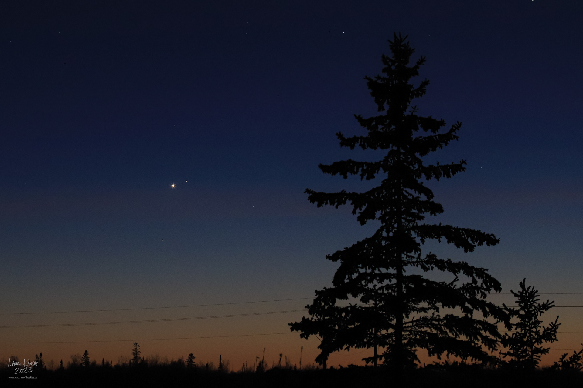 Venus and Saturn Conjunction evening of January 22, 2023