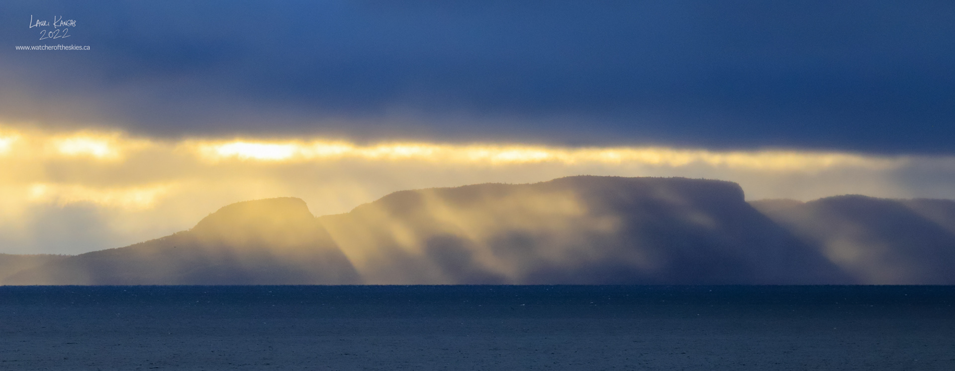 Morning Sun Rays Illuminate the Sleeping Giant Peninsula (Nanabijou) - Thunder Bay, Ontario - October 5, 2022