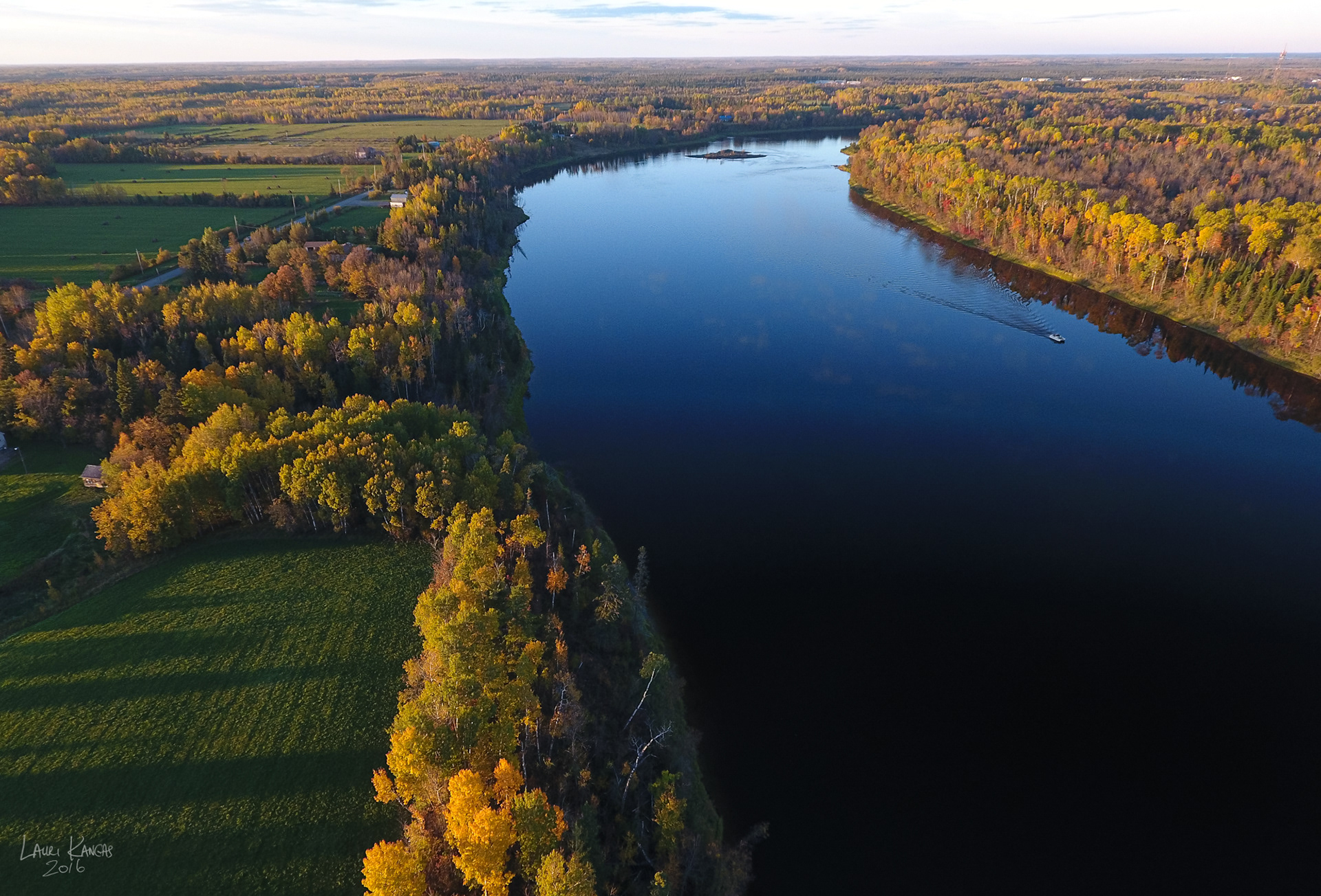 Rainy River - Autumn (Aerial Photo)