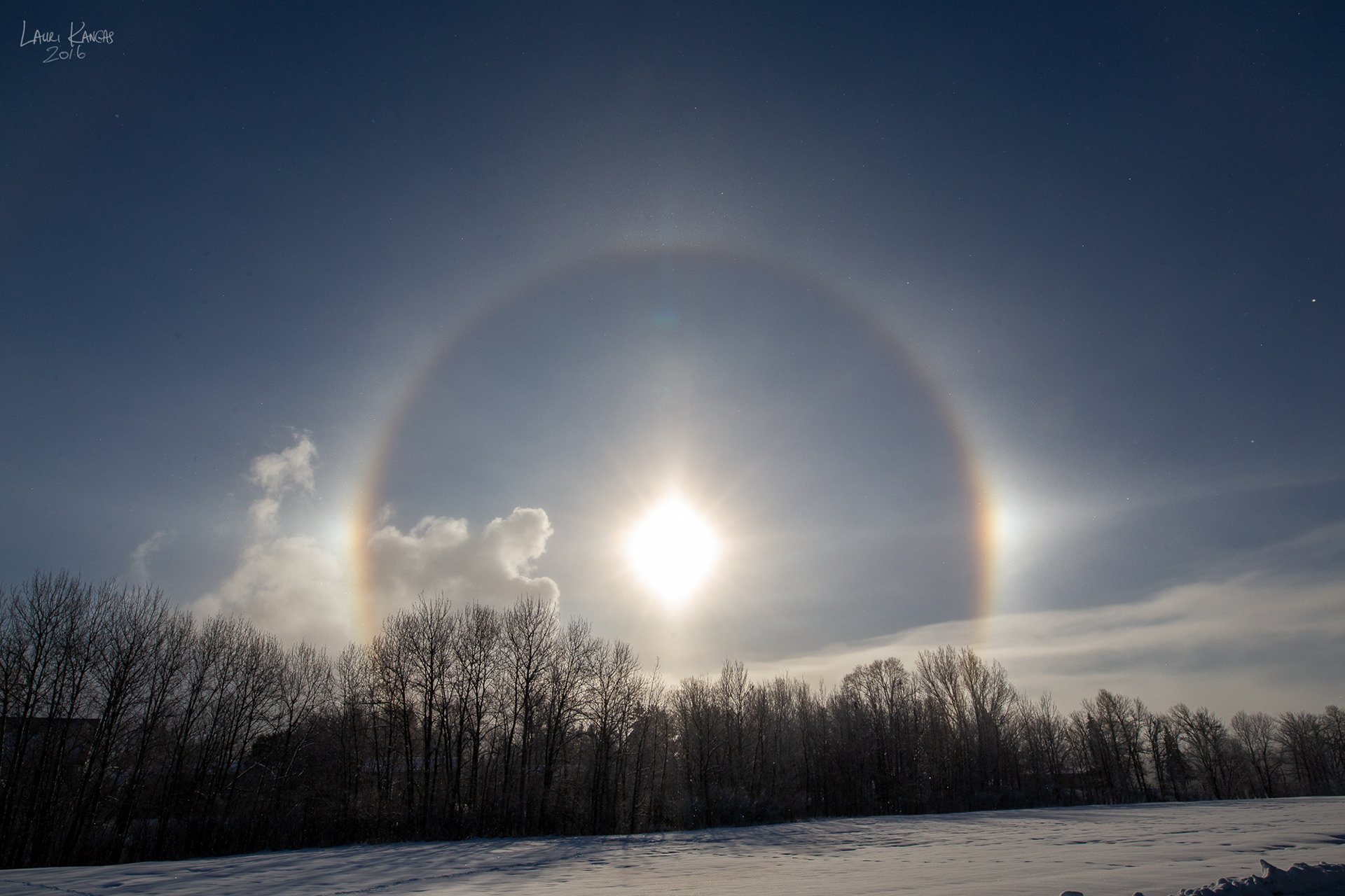 22° Solar Halo, Sundogs and Parhelic Circle