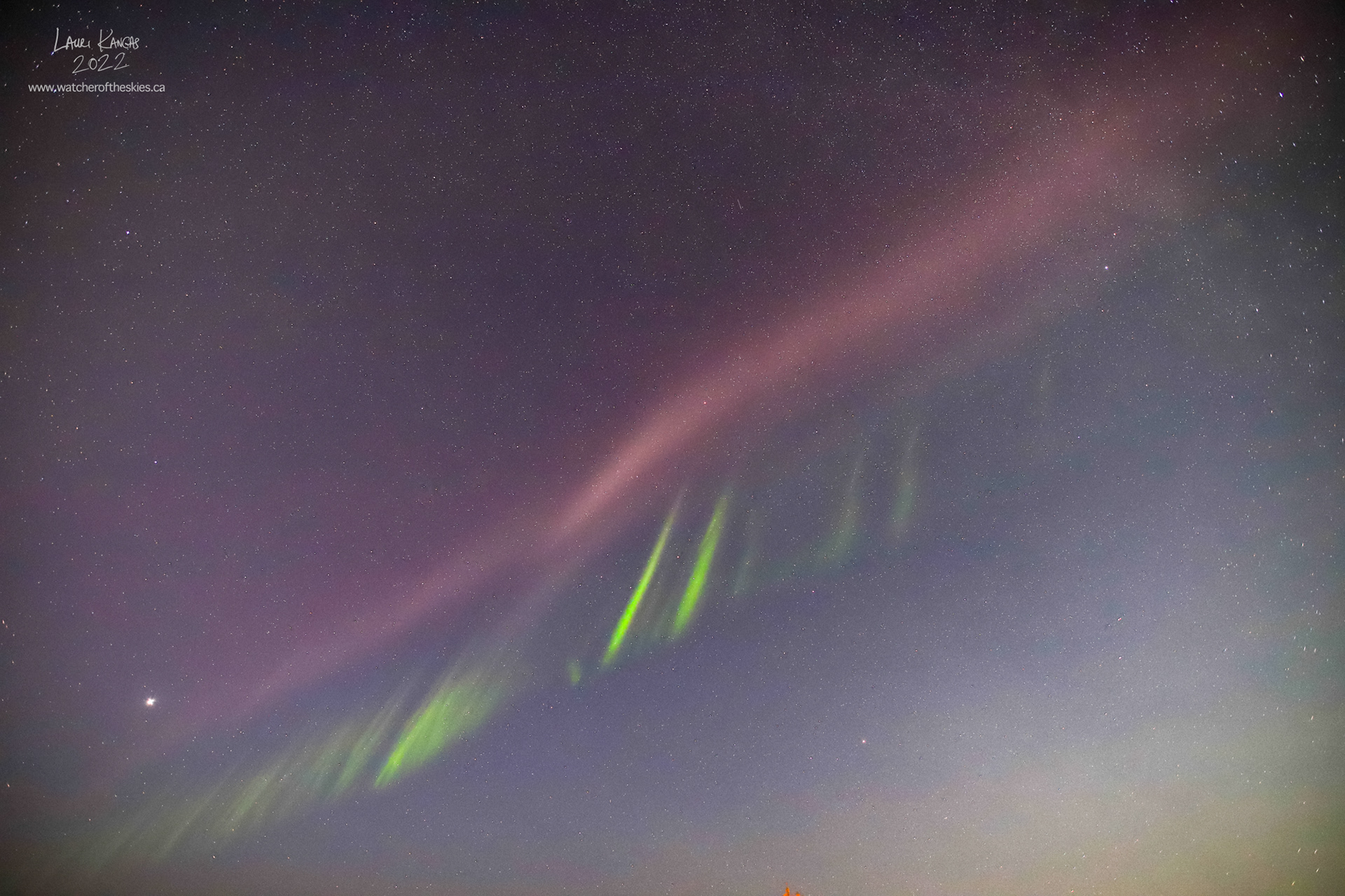 STEVE appeared briefly during the G1 Geomagnetic Storm on September 4, 2022