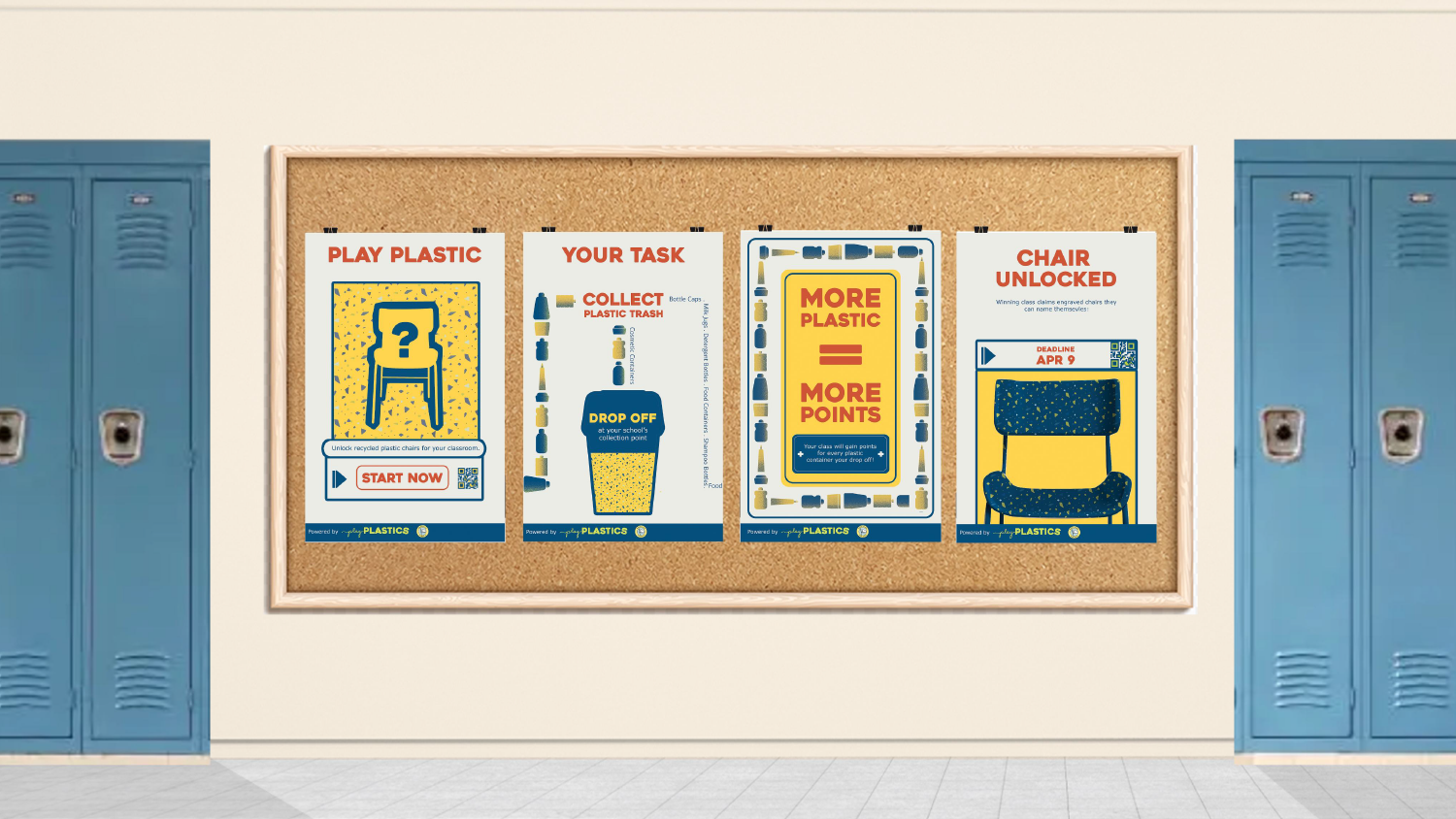 Play Plastics posters for school mockup