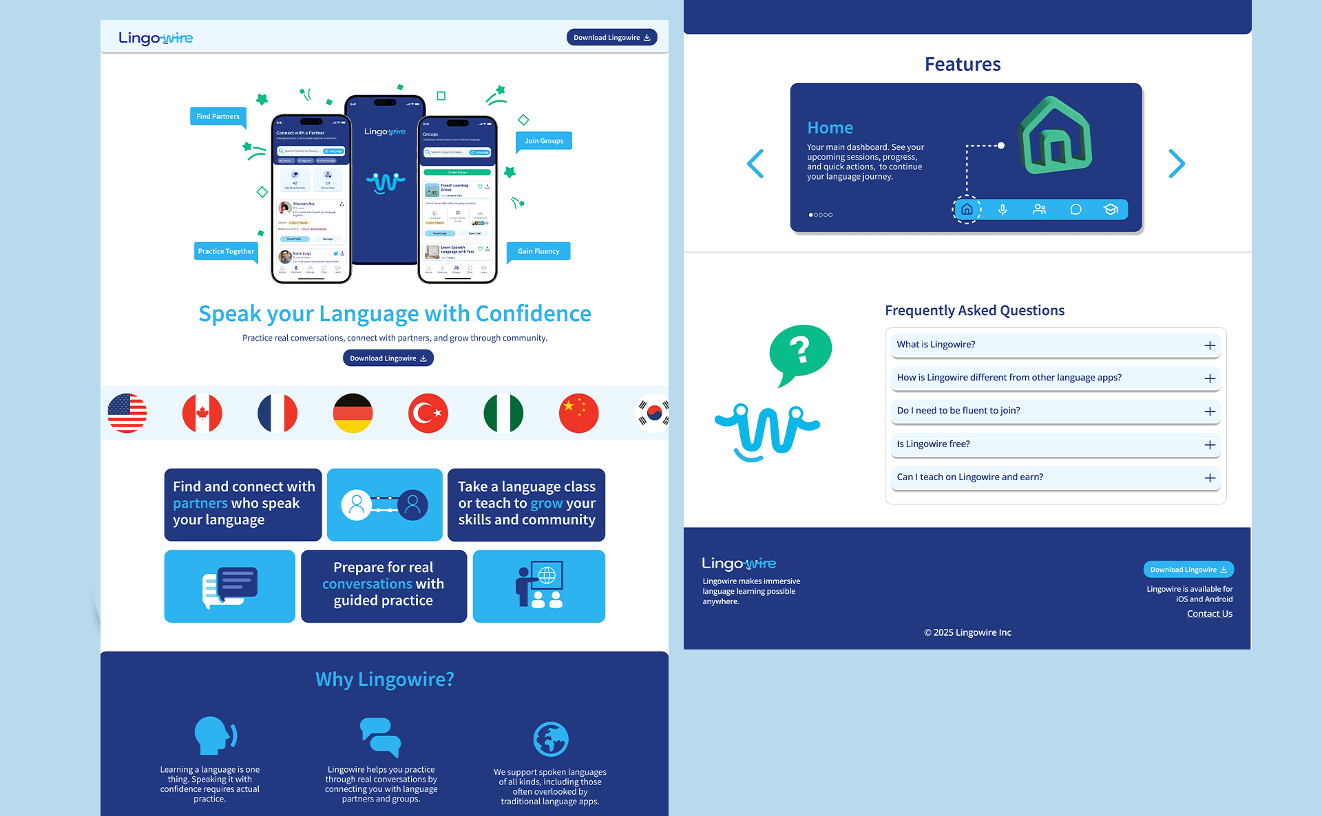 Lingowire landing page 