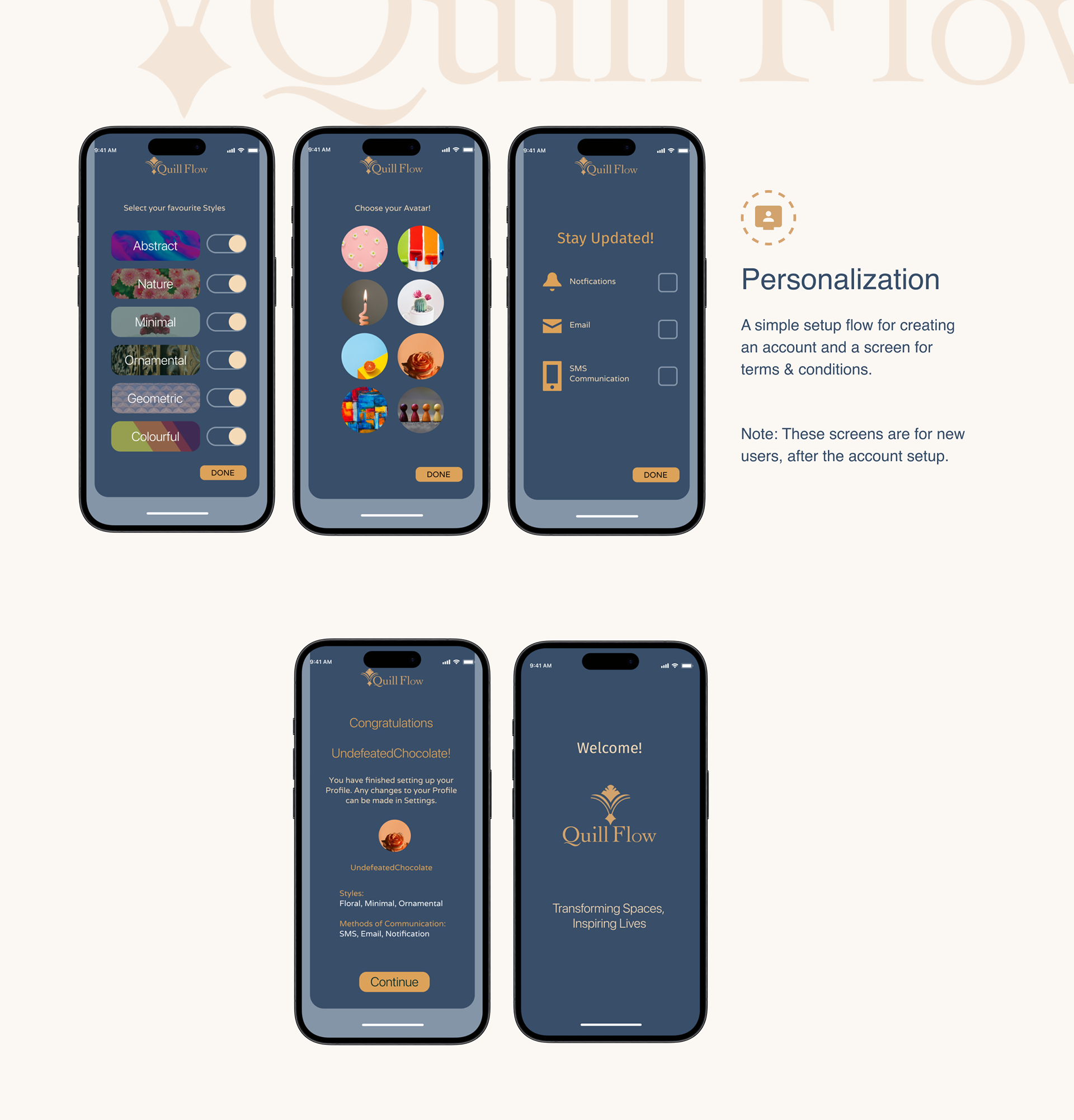 Quill Flow personalization