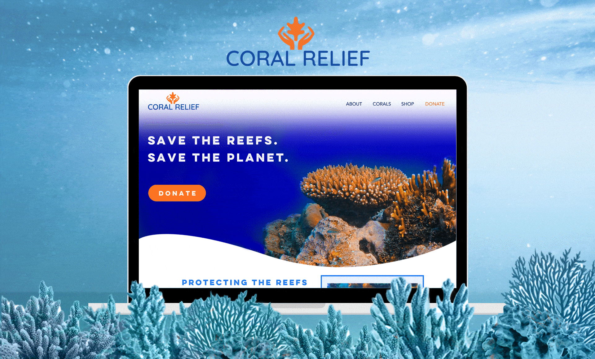 Coral Relief branding and web design