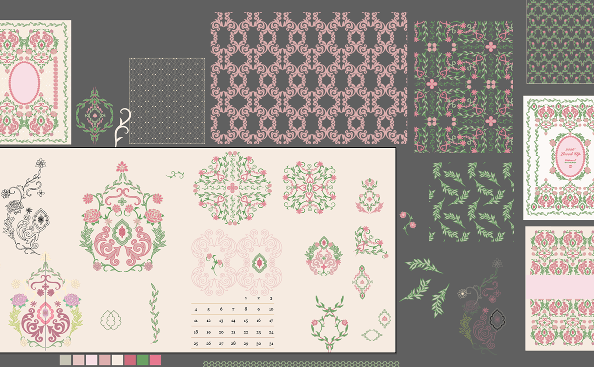 Laced Up motif and pattern development, Adobe Illustrator