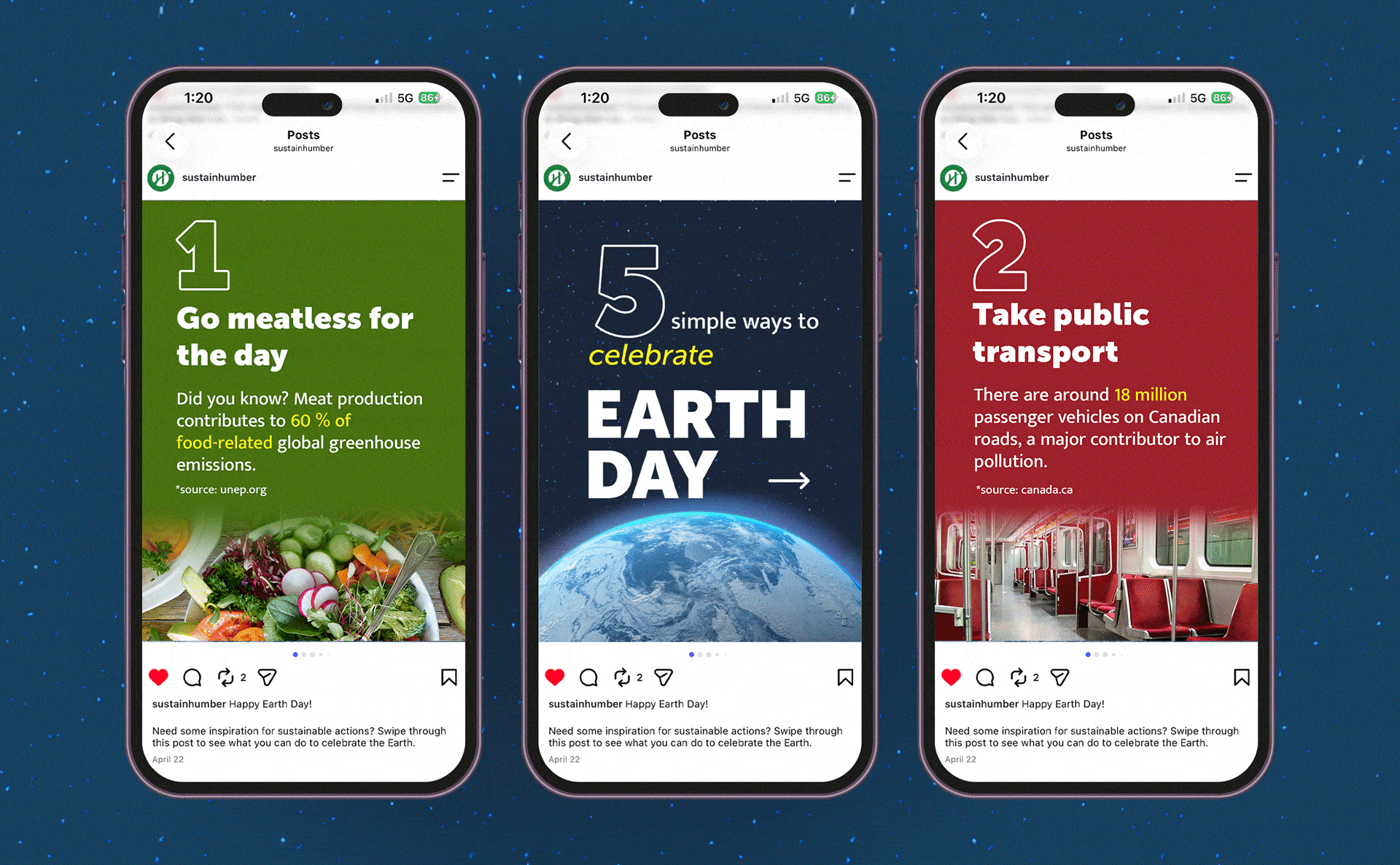 Earth day posts for Humber office of sustainability