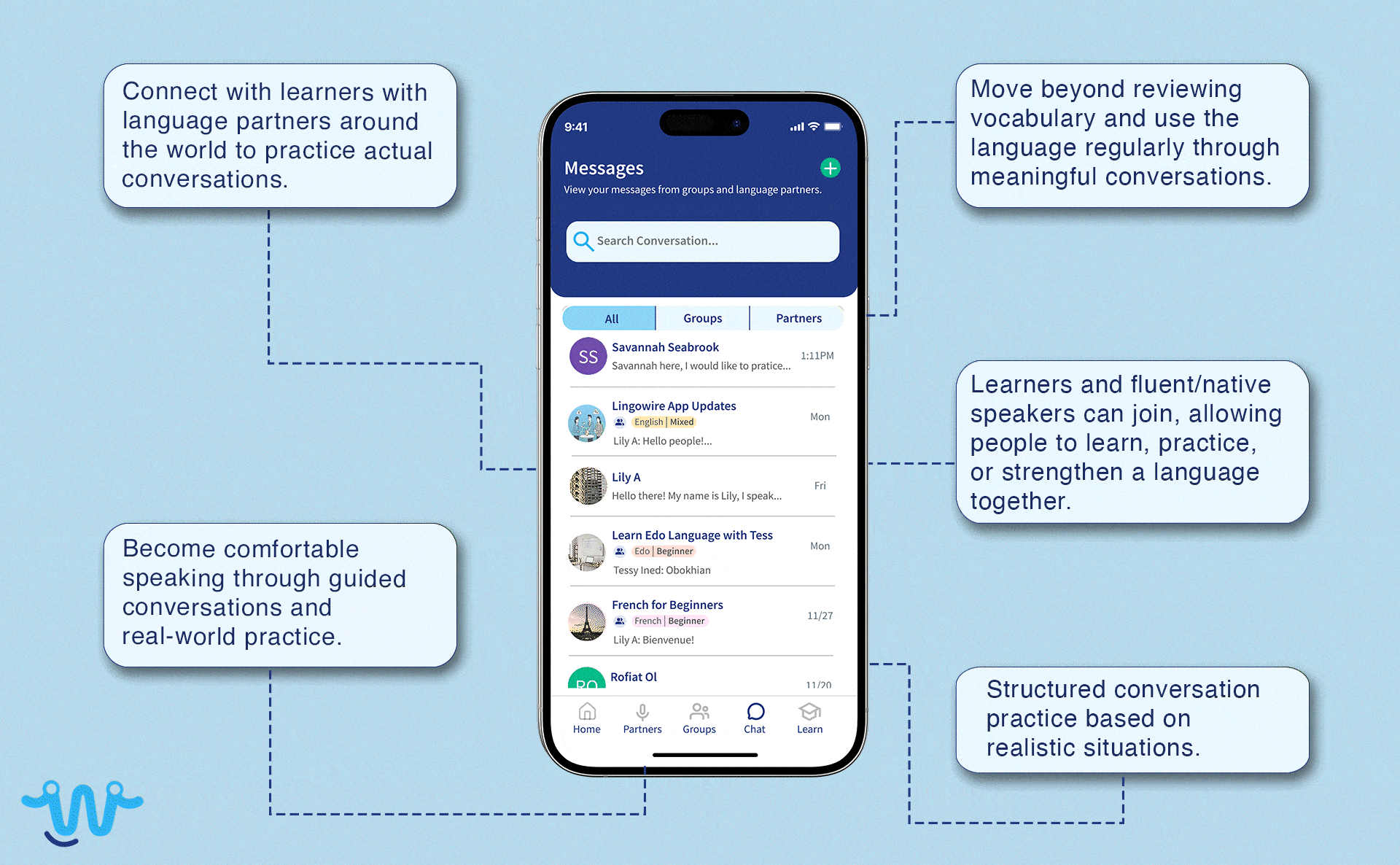 Lingowire app features