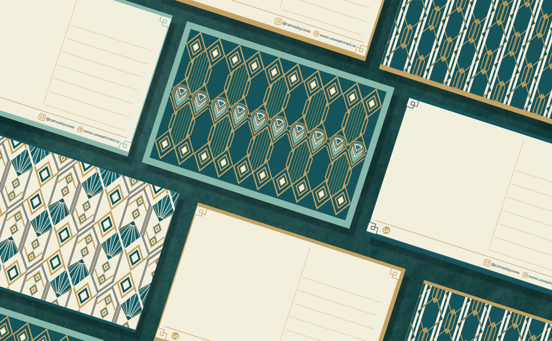 NeoDeco postcards, by Uswa