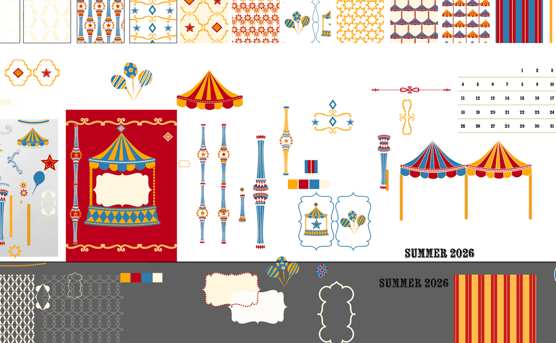 FunHaus motif and pattern development in Adobe Illustrator