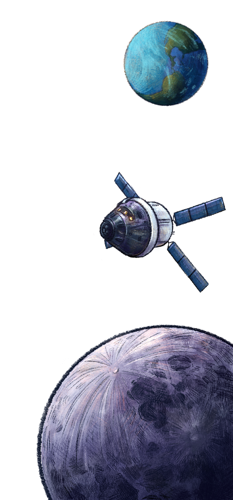 Orion Lunar Flyby Illustration