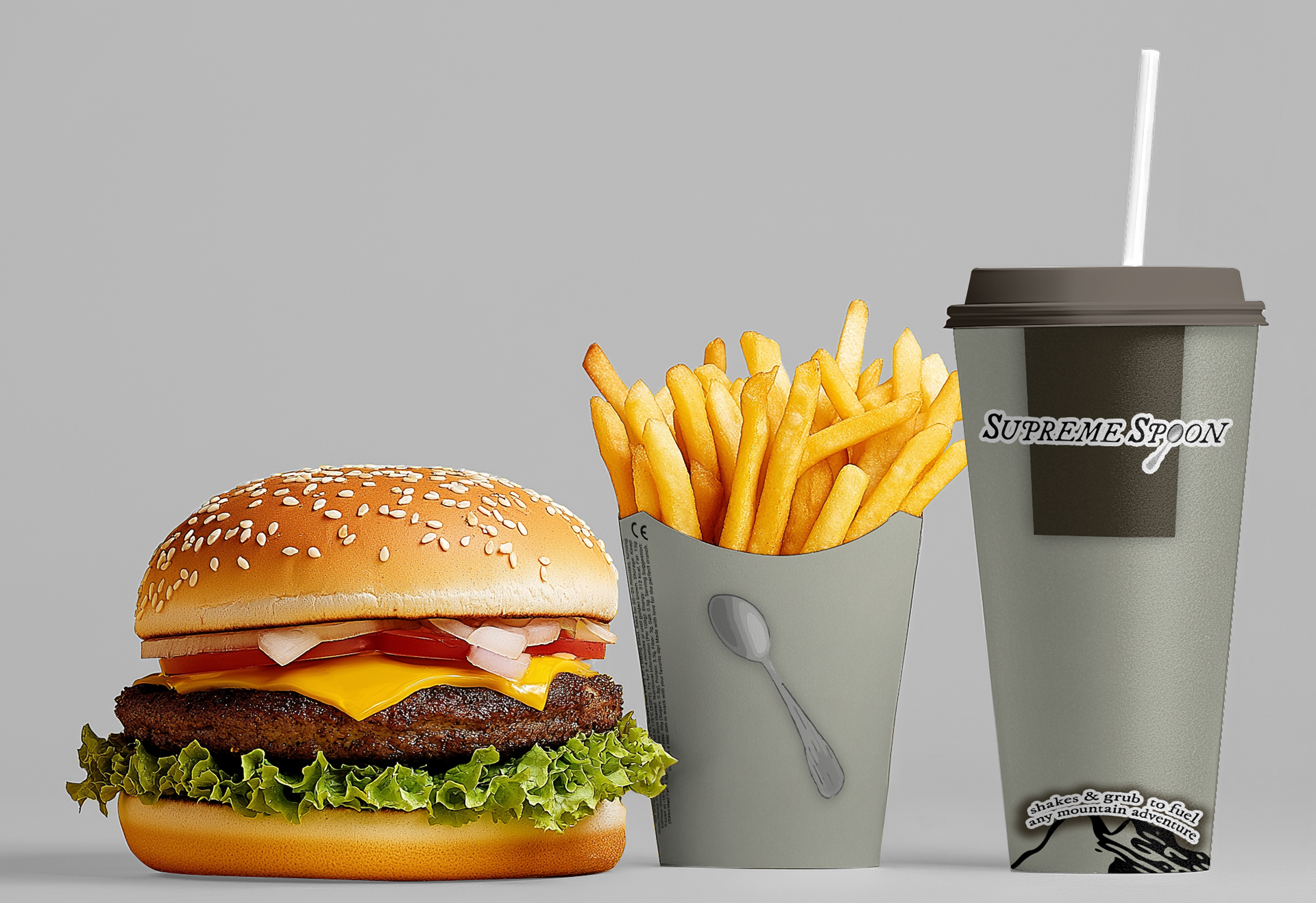 Supreme Spoon- Fry Container/Cup Mockup