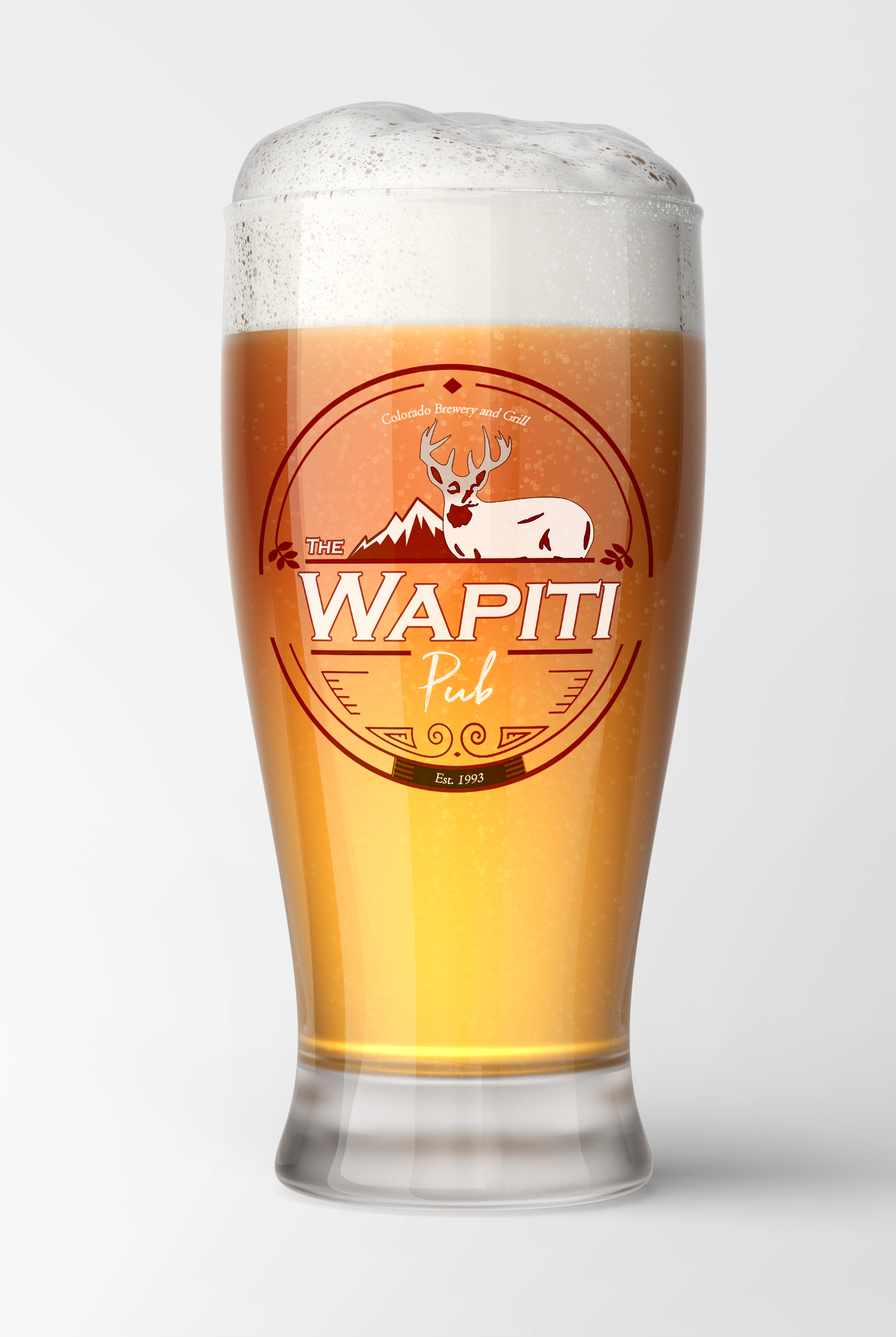 The Wapiti Pub- Glass Mockup