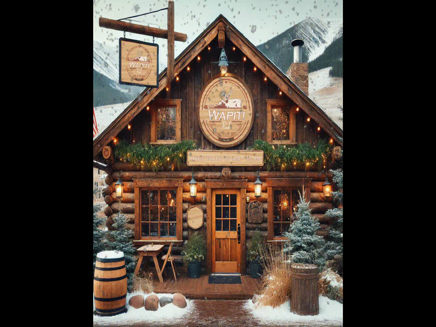 The Wapiti Pub- Exterior Sign Mockup (Animation)