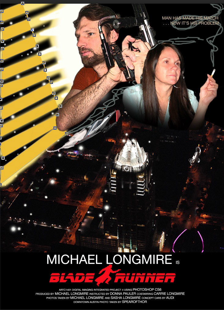 Blade Runner remix project over Austin; PS CS6