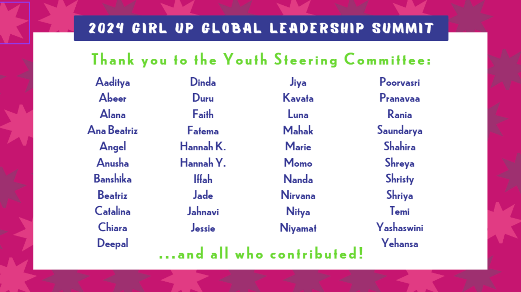 Girl Up Youth Steering Committee