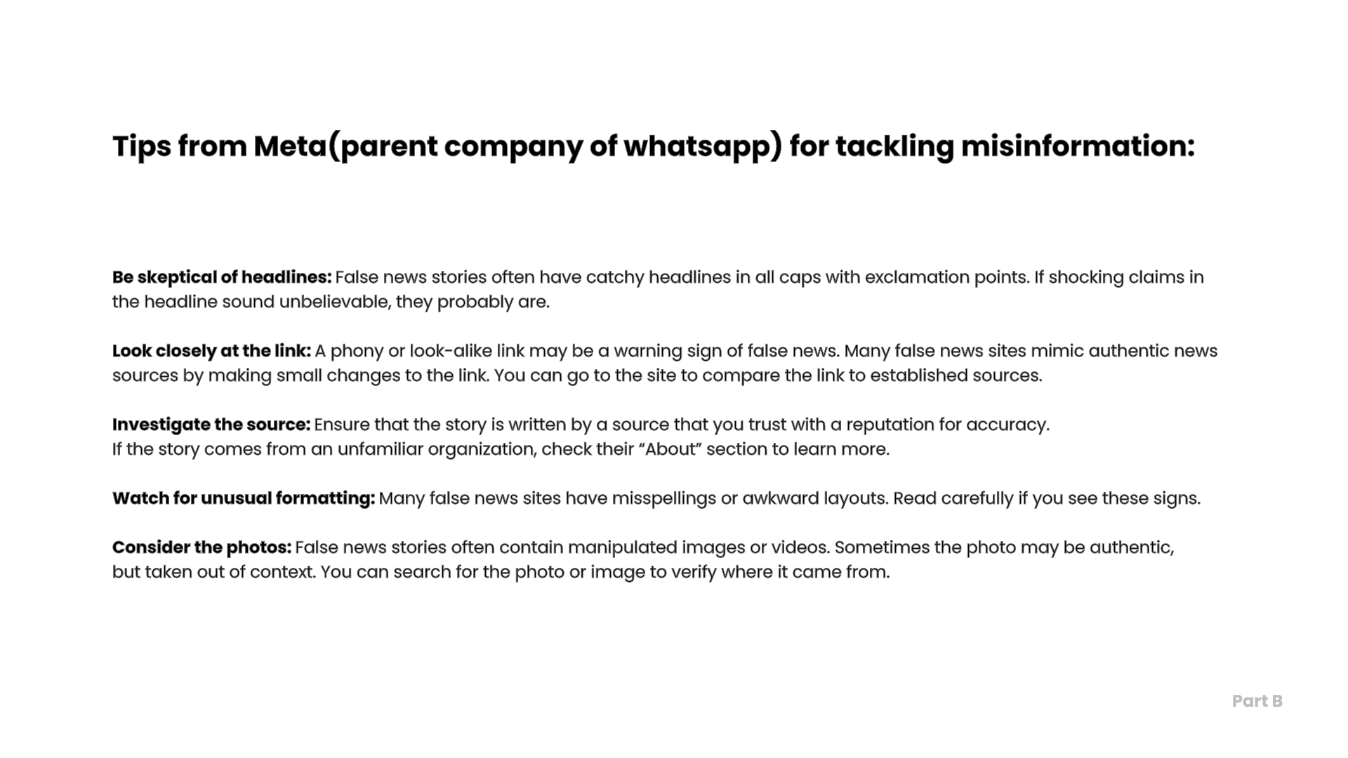 Tips for tackling misinformation 1