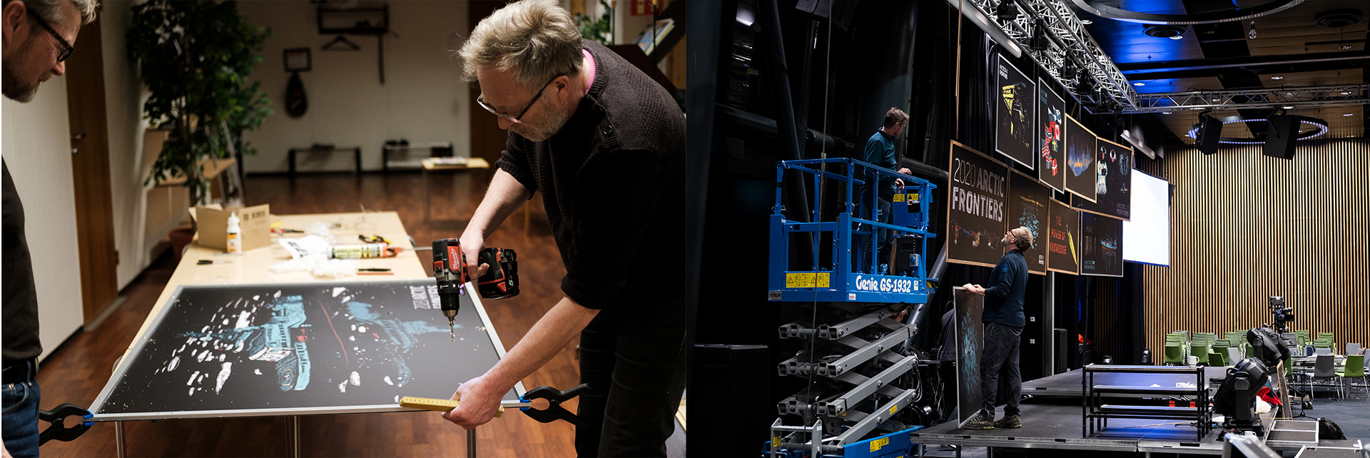 Photography from the construction of stage design.