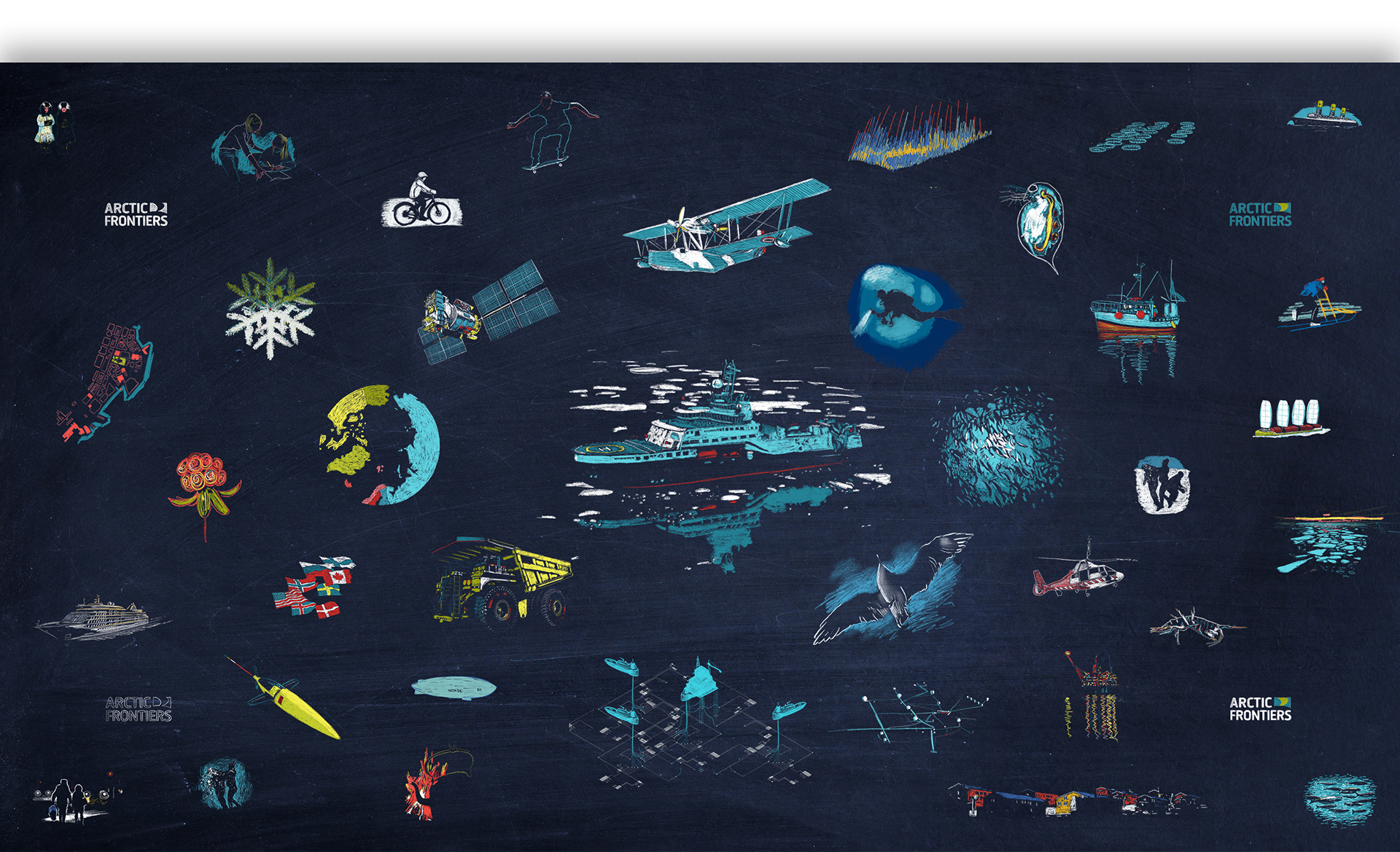 Overview of chalk illustrations.