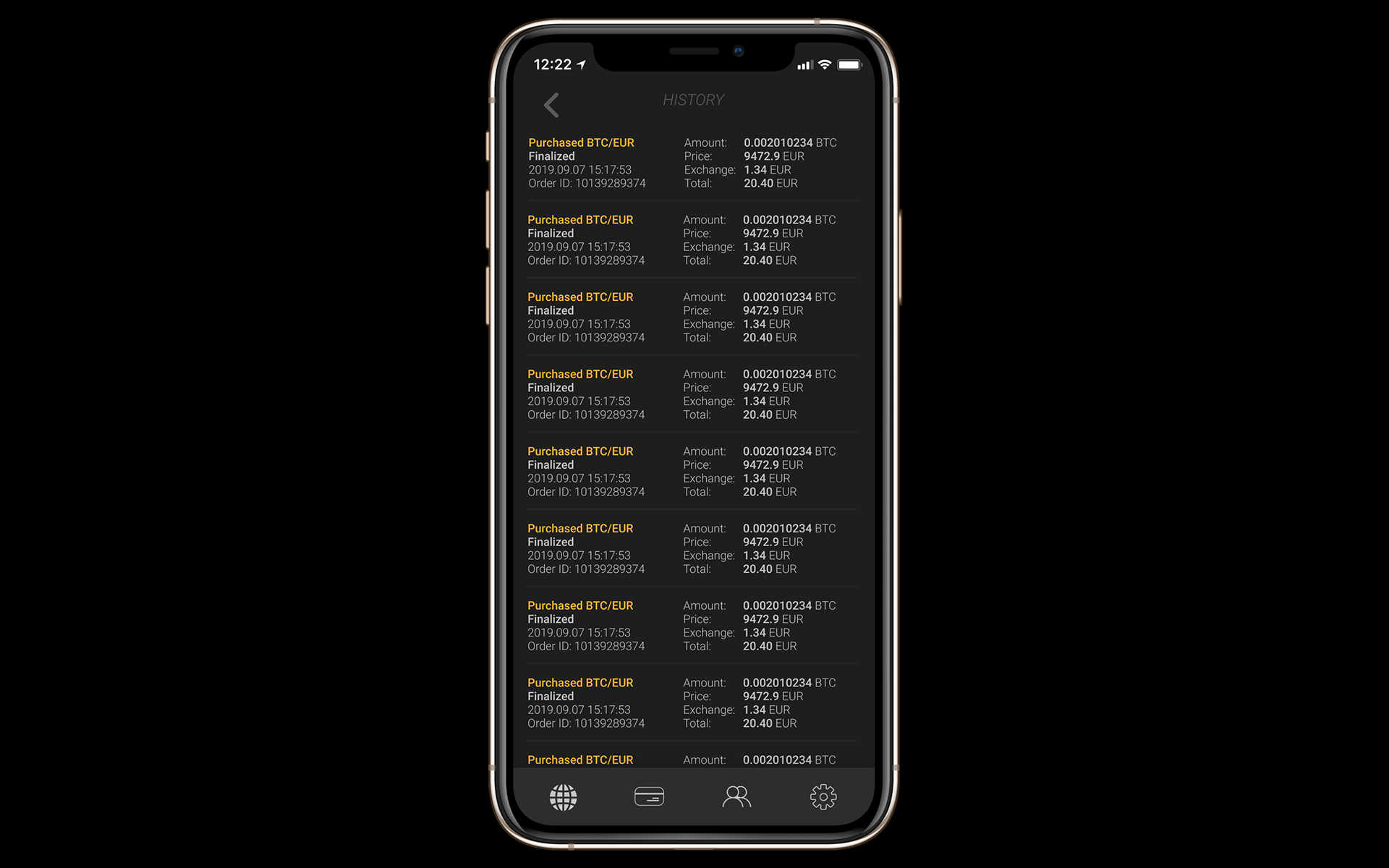 CRYPTO / WALLET HISTORY