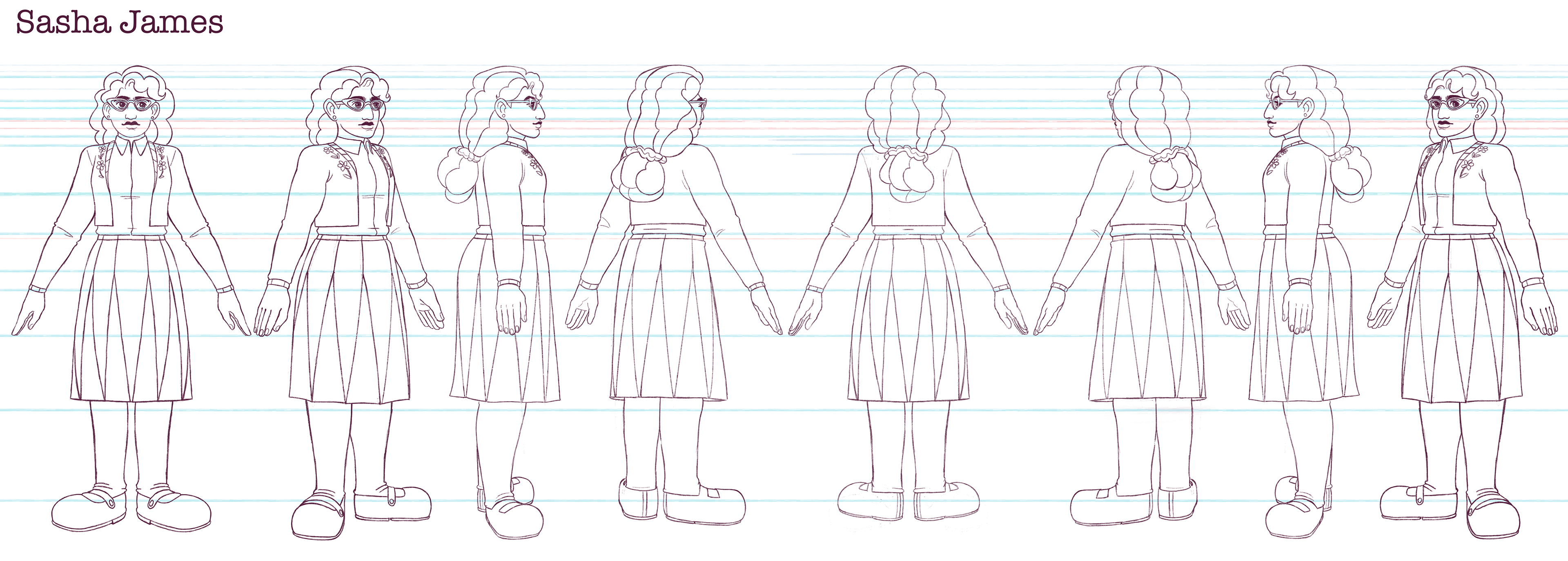 Sasha James Character Turn Around Sheet