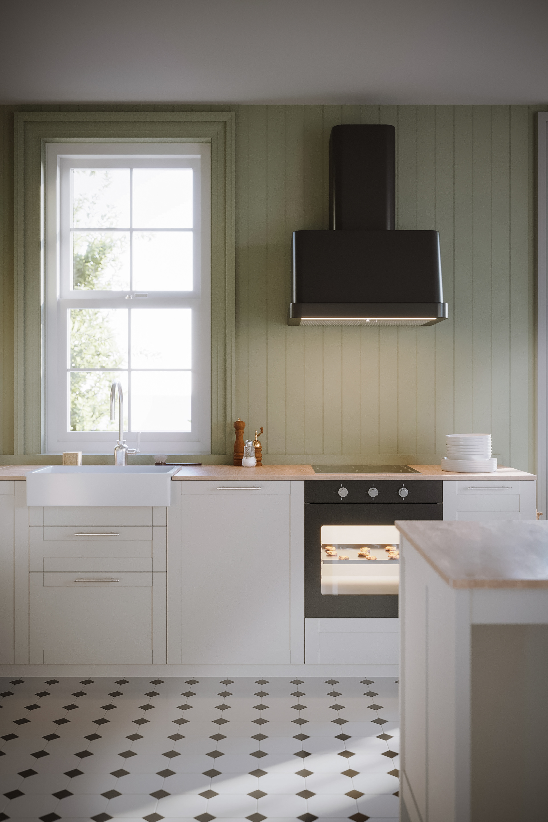 Pastel Cottage Kitchen - Broxburn, Scotland_Private client - Kitchen inspired by IKEA