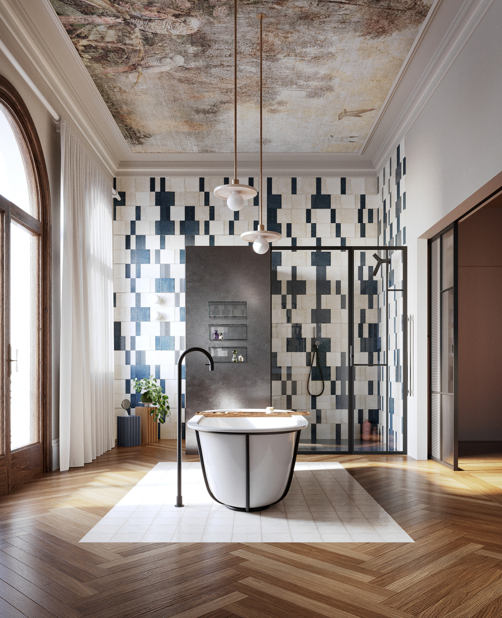 Blue Bathroom - Project in collaboration with: Lucydreams - Technical and Artistic Direction: Lucydreams