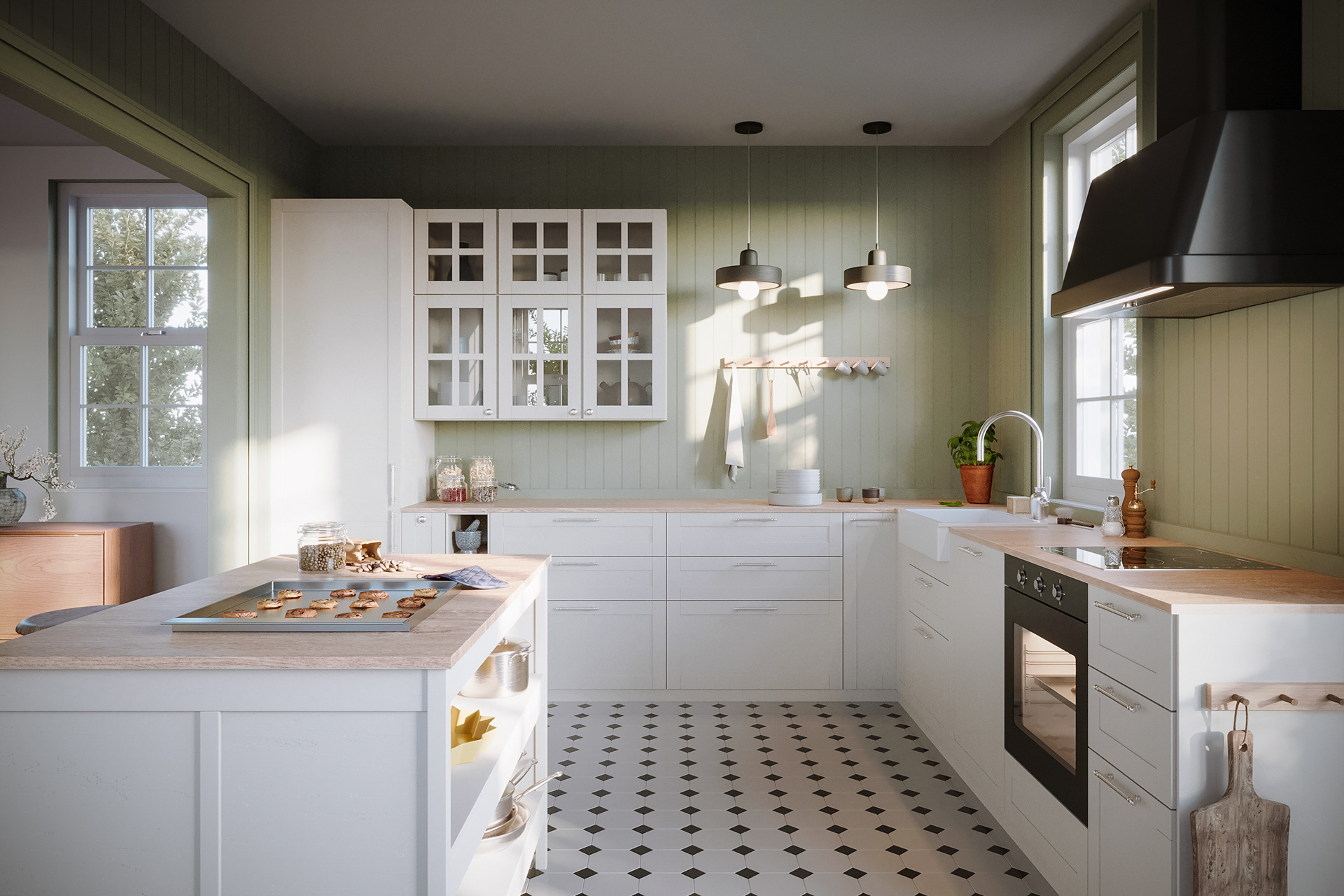 Pastel Cottage Kitchen - Broxburn, Scotland_Private client - Kitchen inspired by IKEA