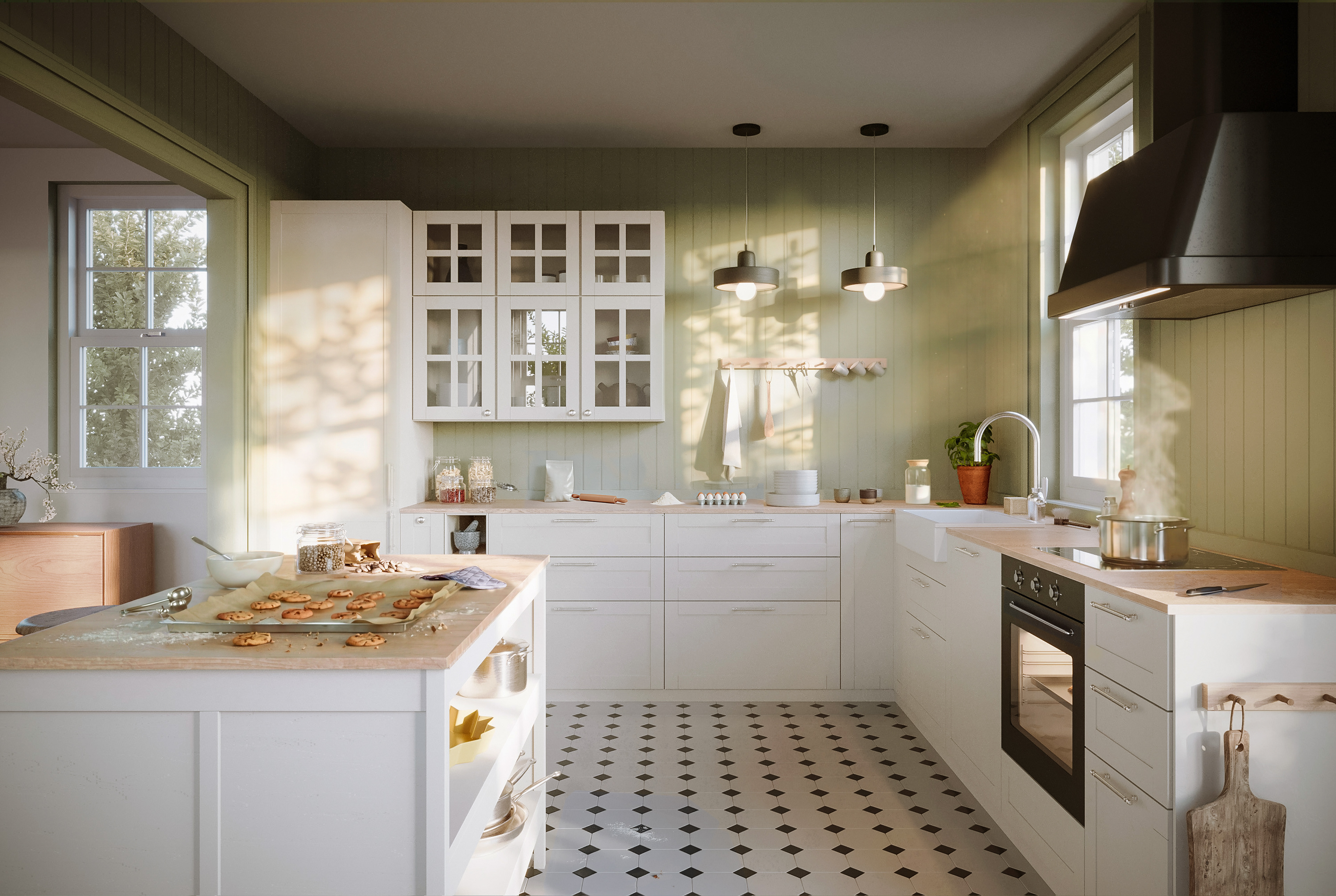 Pastel Cottage Kitchen - Broxburn, Scotland_Private client - Kitchen inspired by IKEA