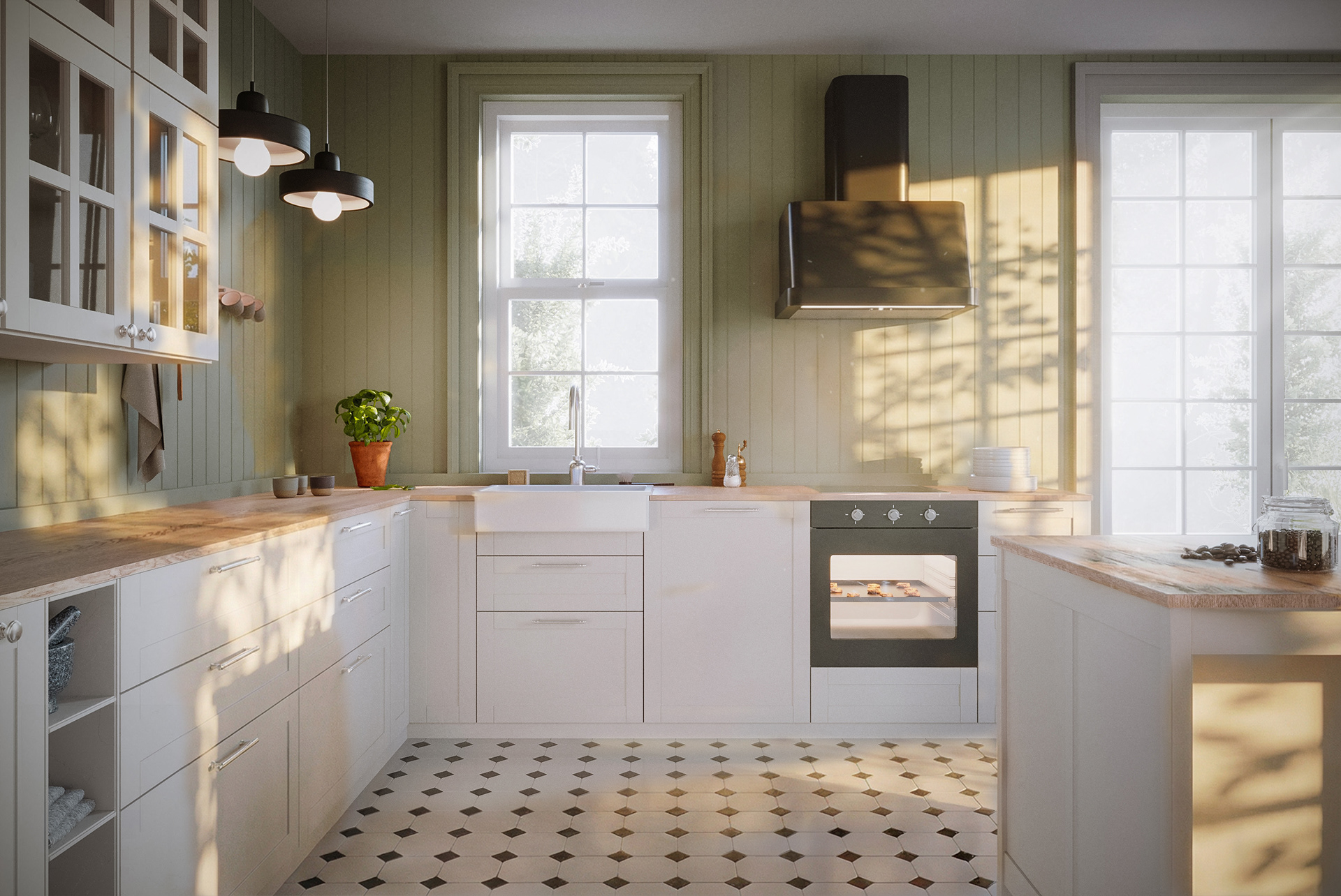 Pastel Cottage Kitchen - Broxburn, Scotland_Private client - Kitchen inspired by IKEA