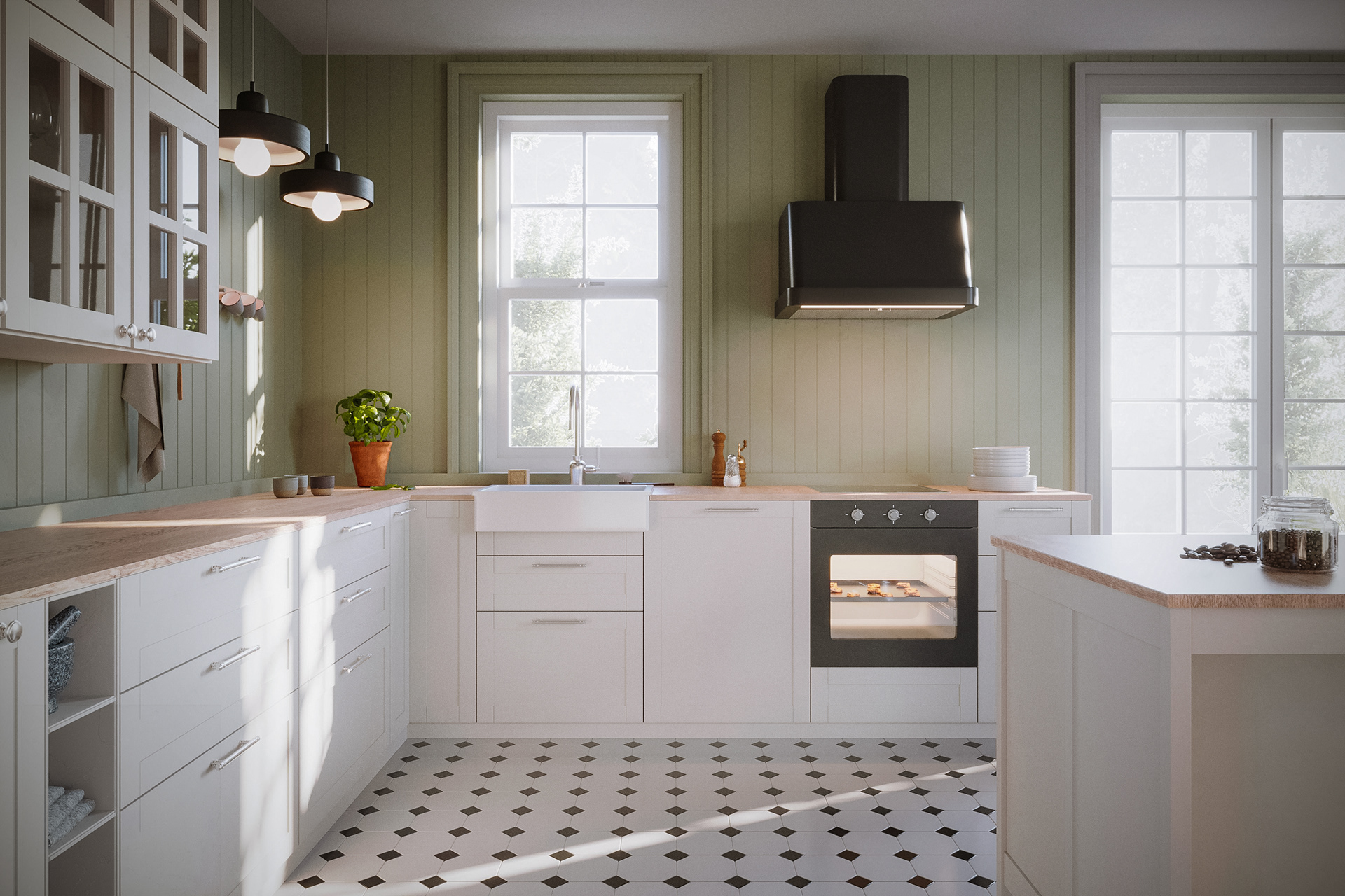 Pastel Cottage Kitchen - Broxburn, Scotland_Private client - Kitchen inspired by IKEA