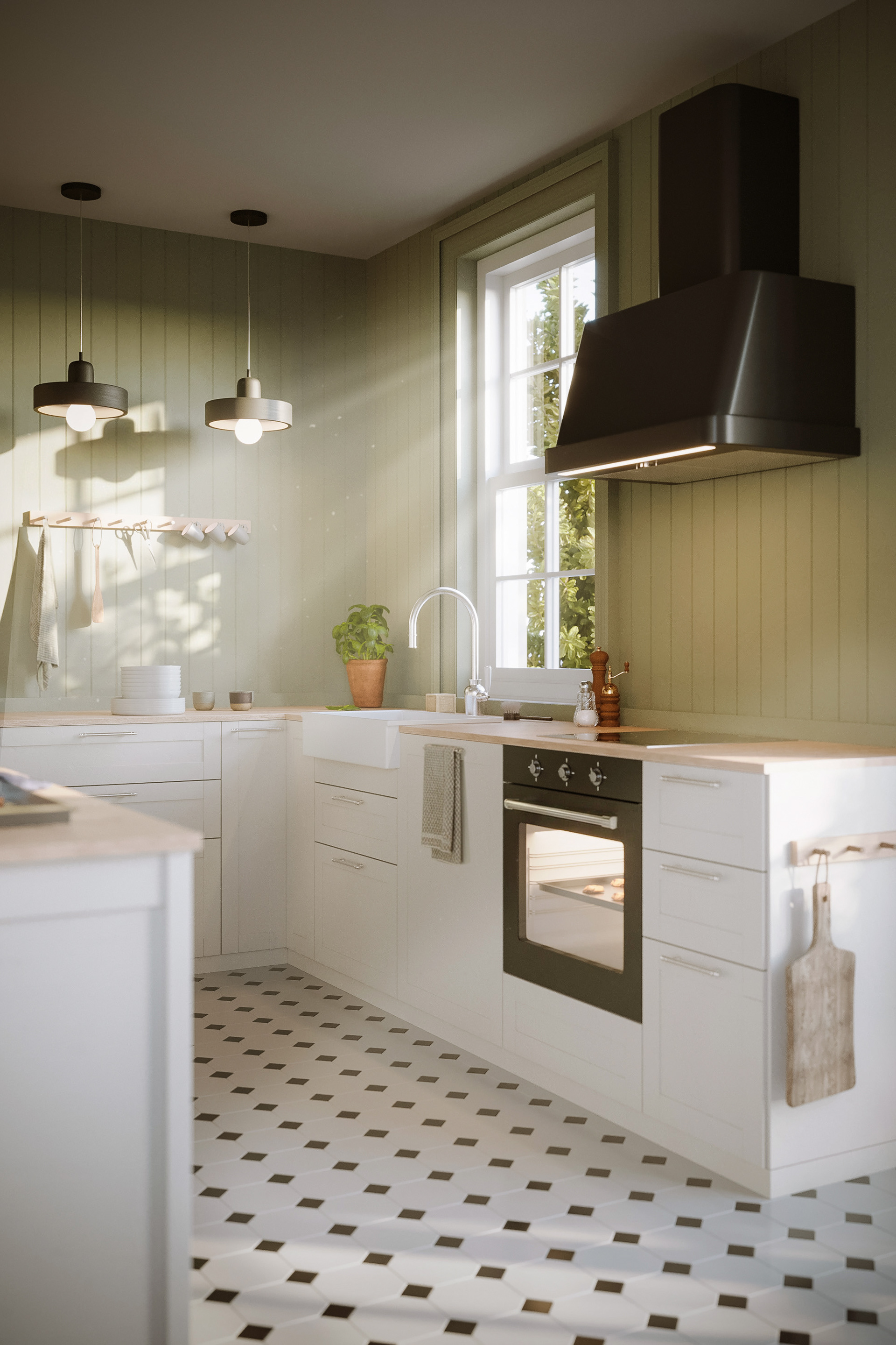 Pastel Cottage Kitchen - Broxburn, Scotland_Private client - Kitchen inspired by IKEA