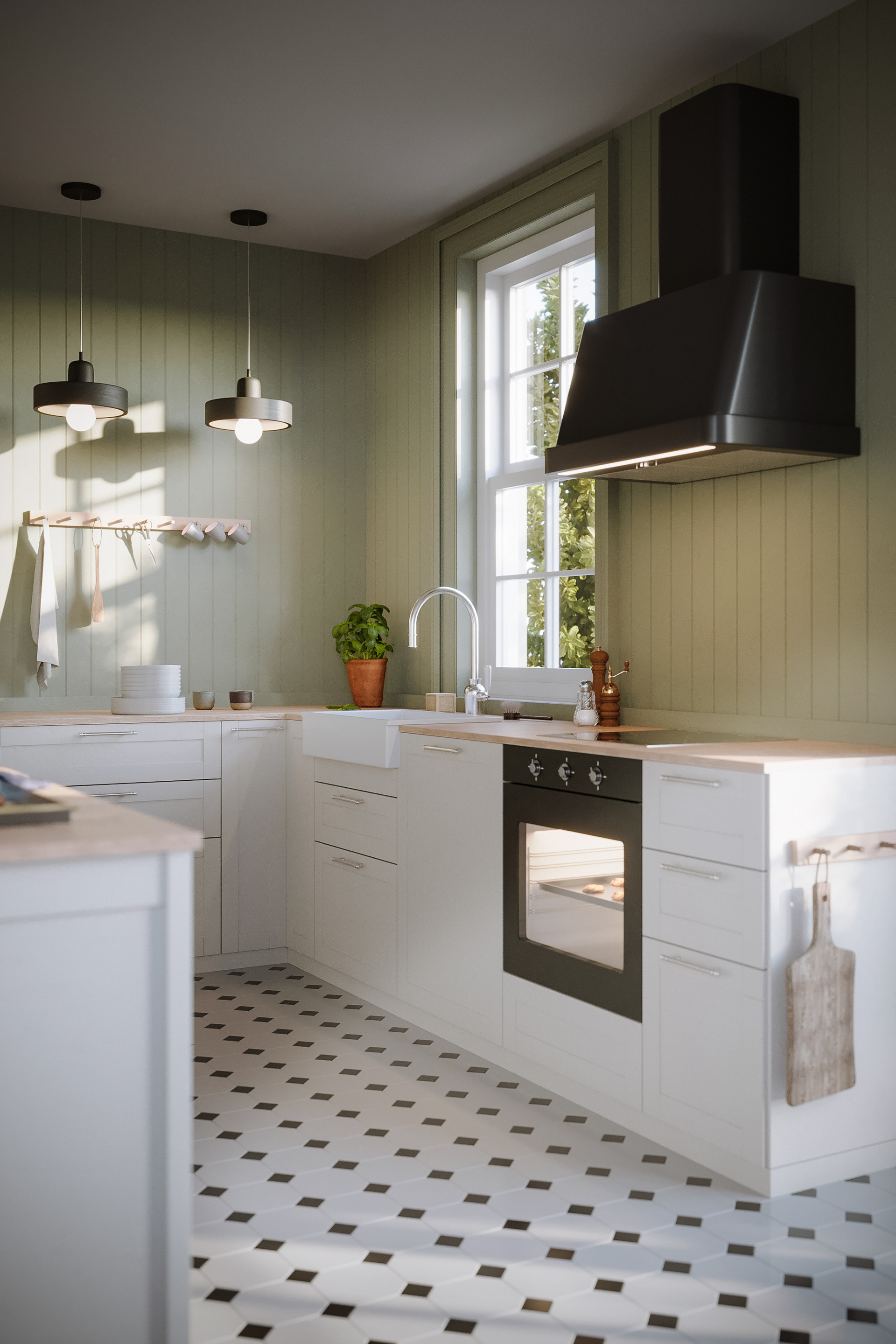 Pastel Cottage Kitchen - Broxburn, Scotland_Private client - Kitchen inspired by IKEA