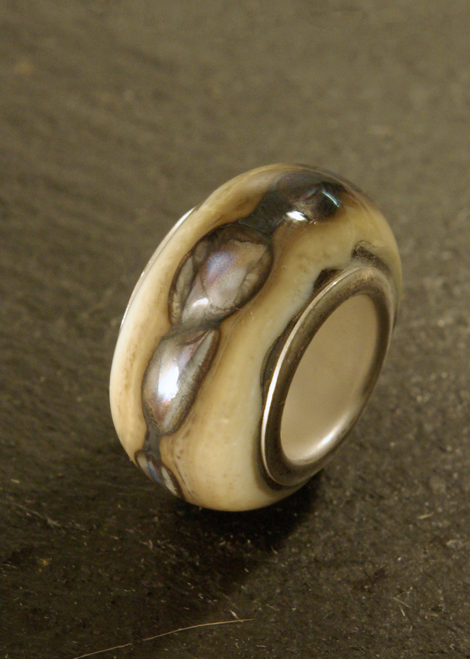 lampworked glass, silver core