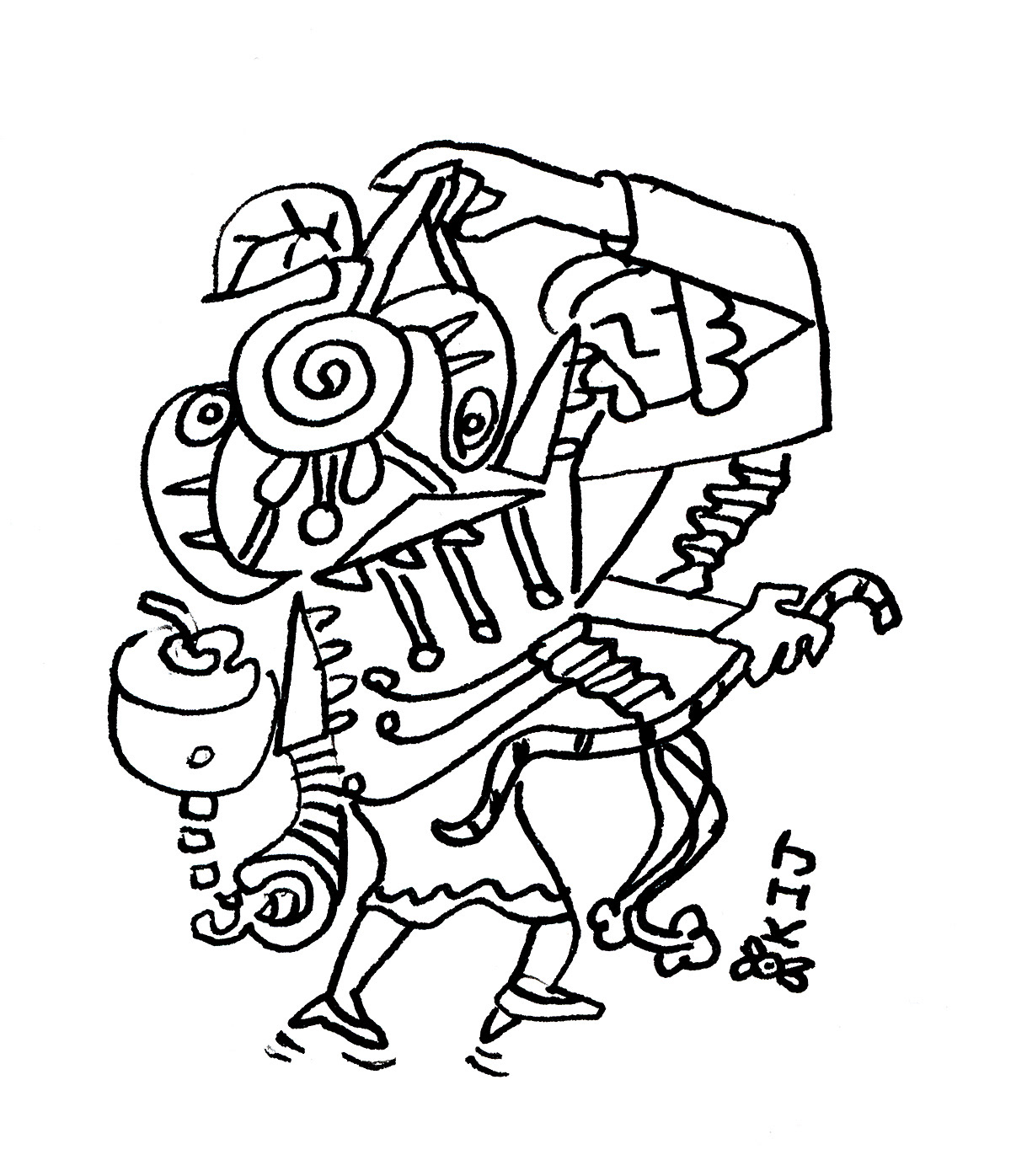 Path of faith, ink on paper