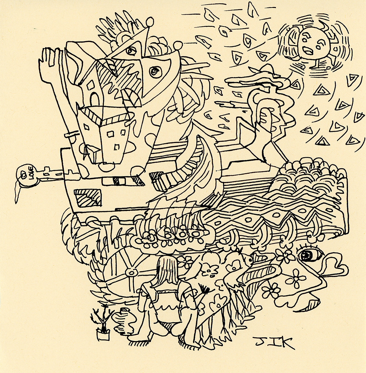 Initiative: Key to love, ink on paper