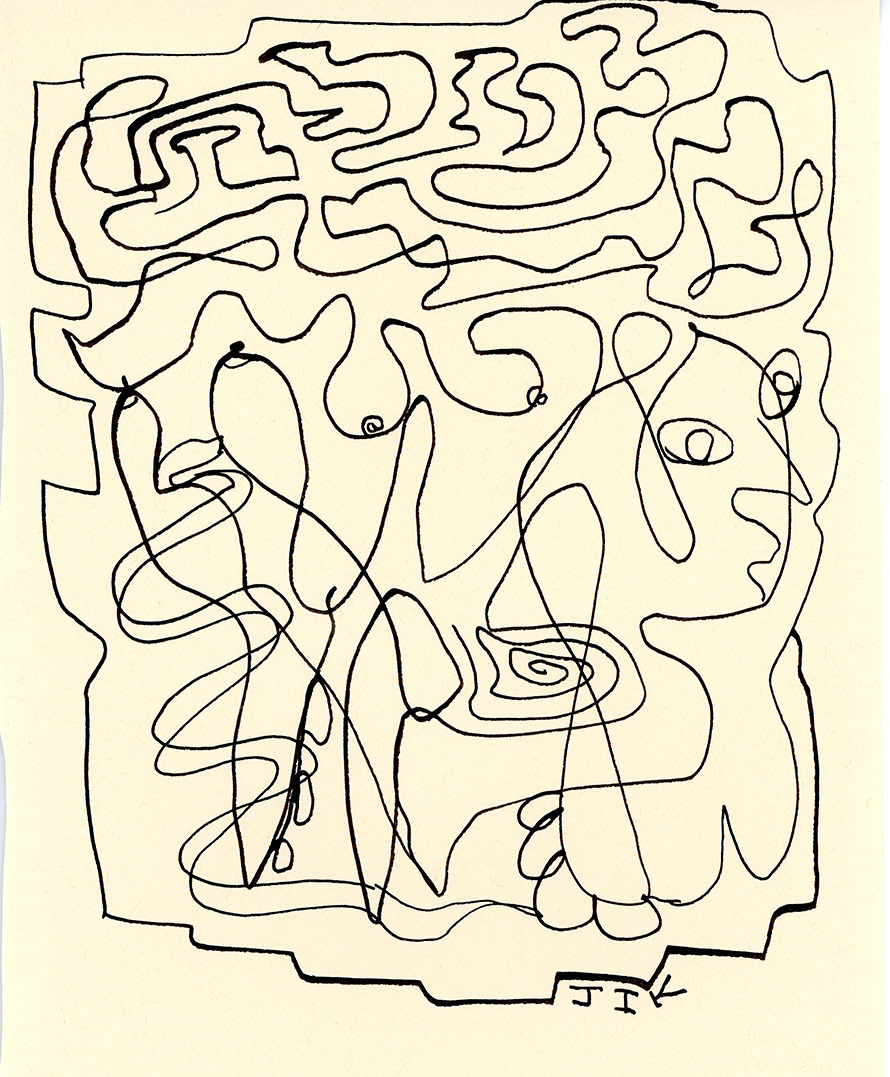Line drawing, ink on paper