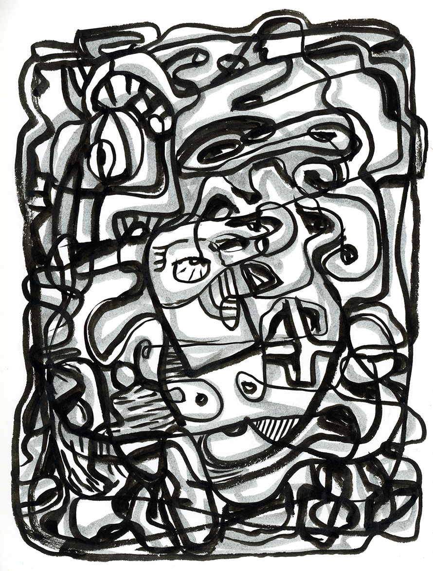 Drawing, ink on paper