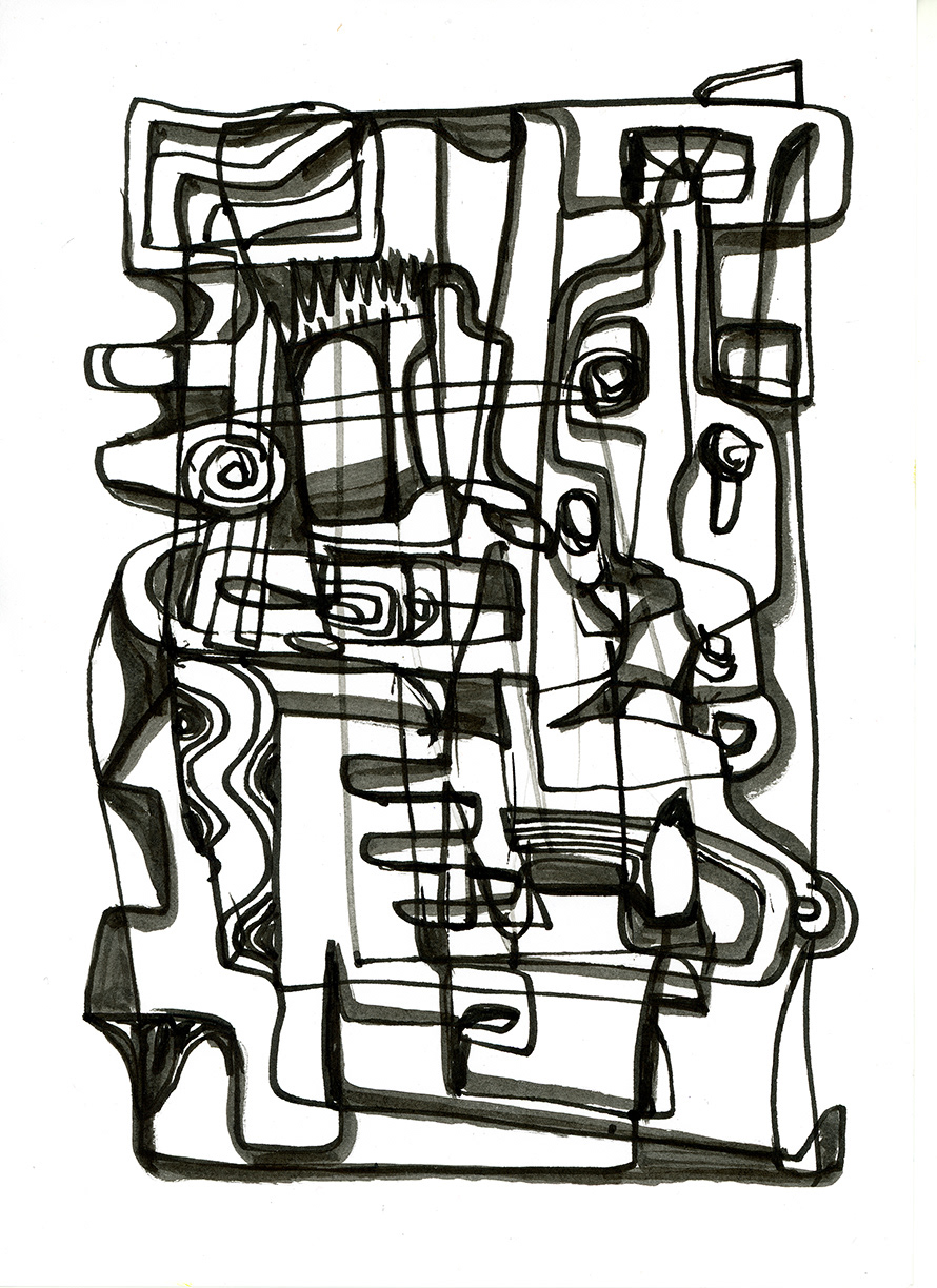 Drawing, ink on paper