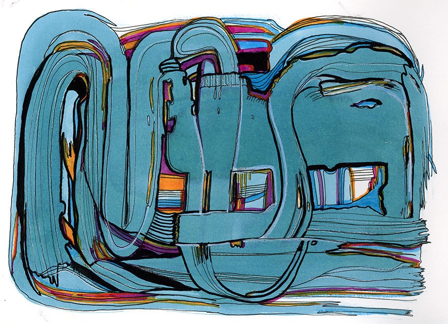 Line, ink on paper