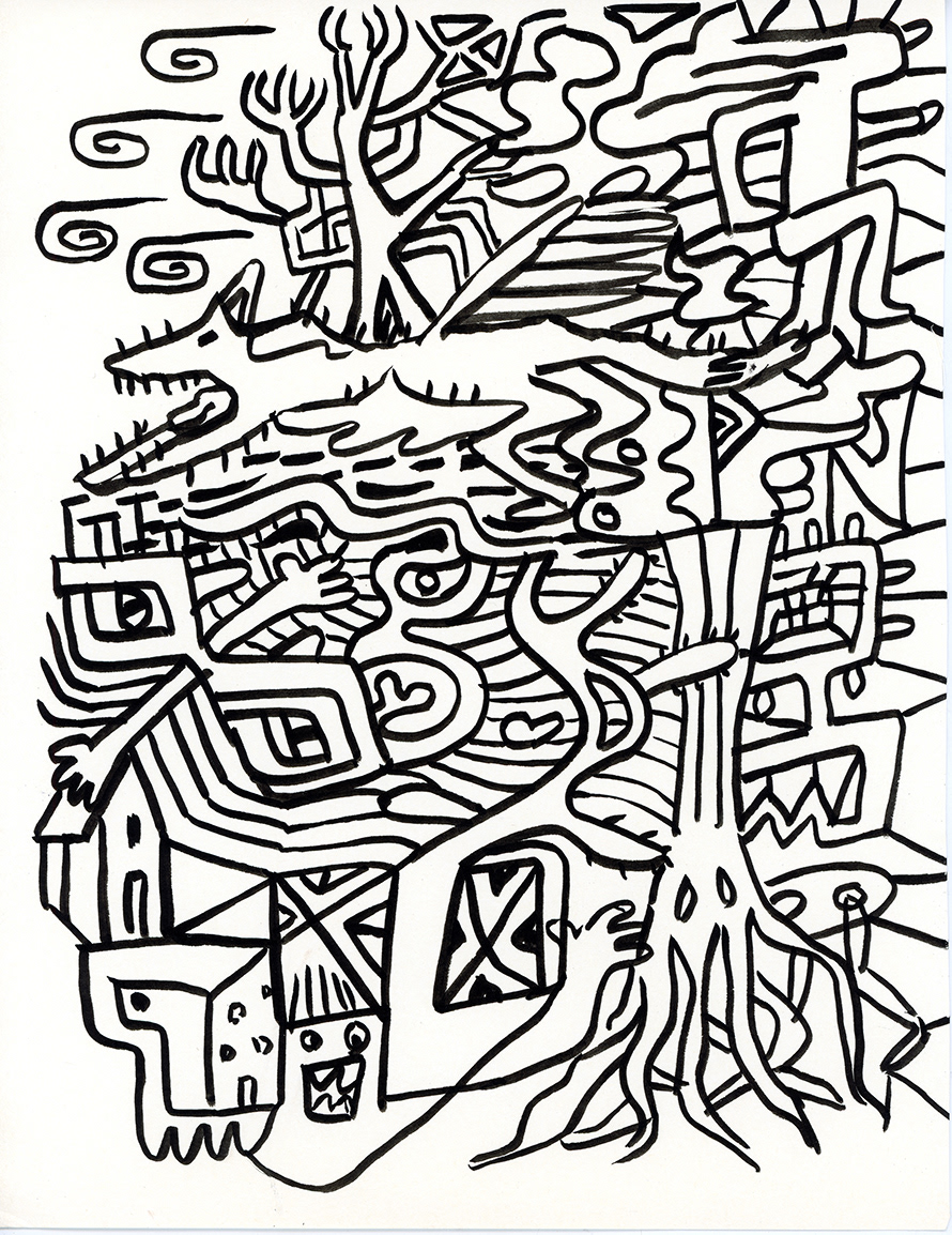 Drawing, ink on paper