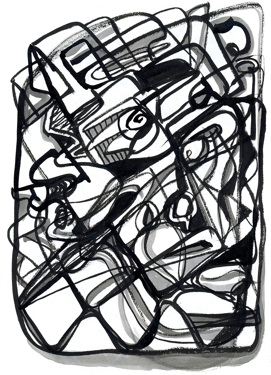 Drawing, ink on paper