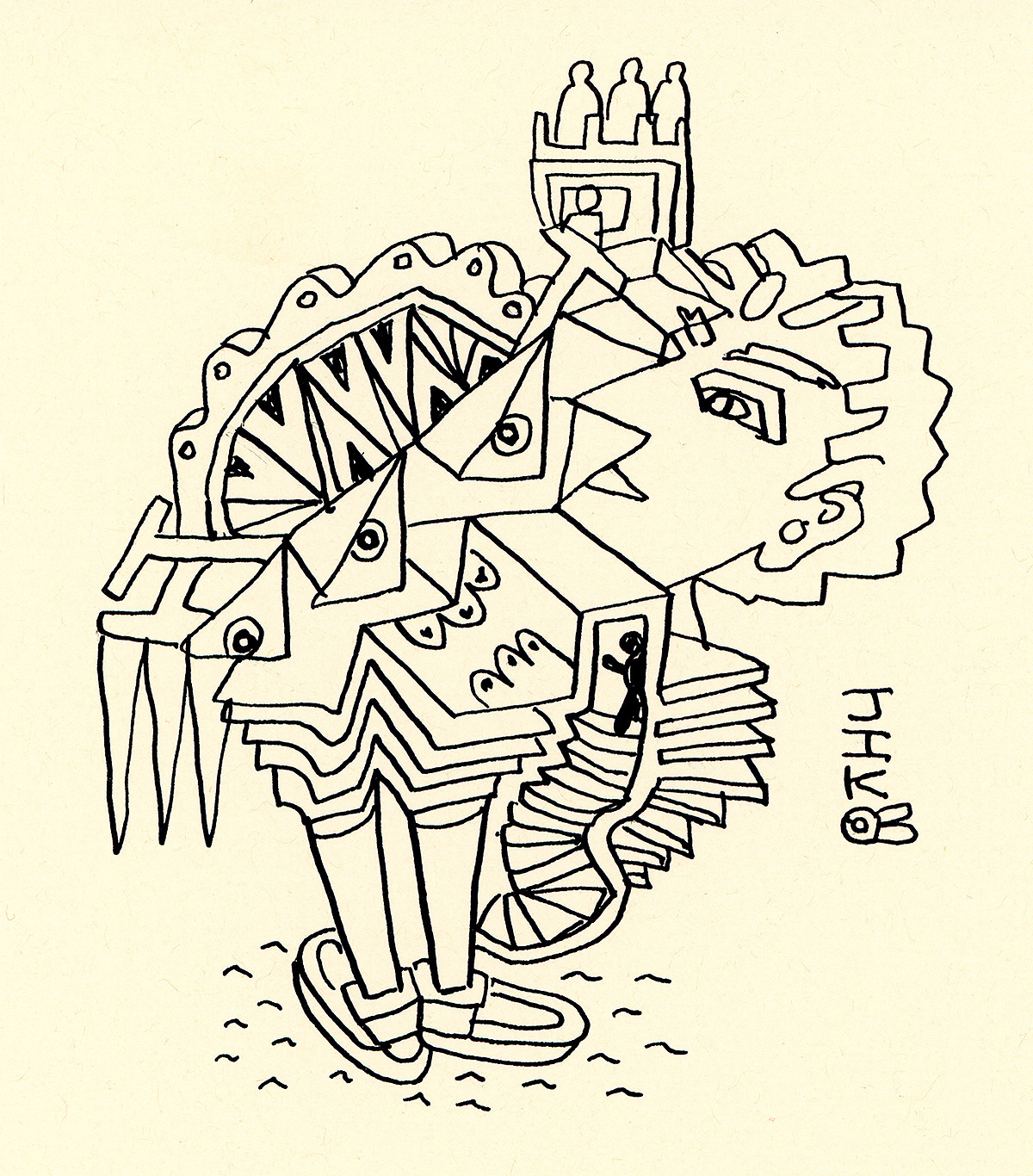 Concept: My labyrinthine body, ink on paper
