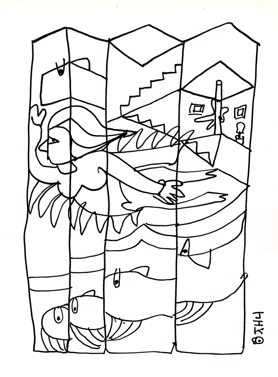 Space, ink on paper