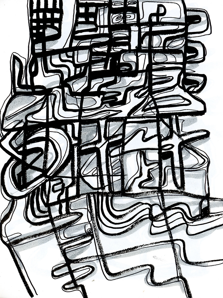 Drawing, ink on paper
